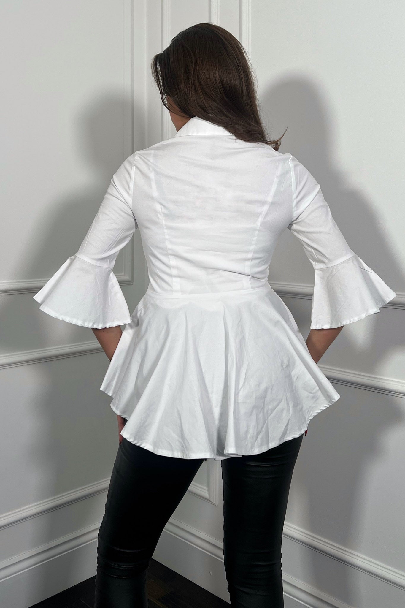 Savanna White Peplum Shirt
