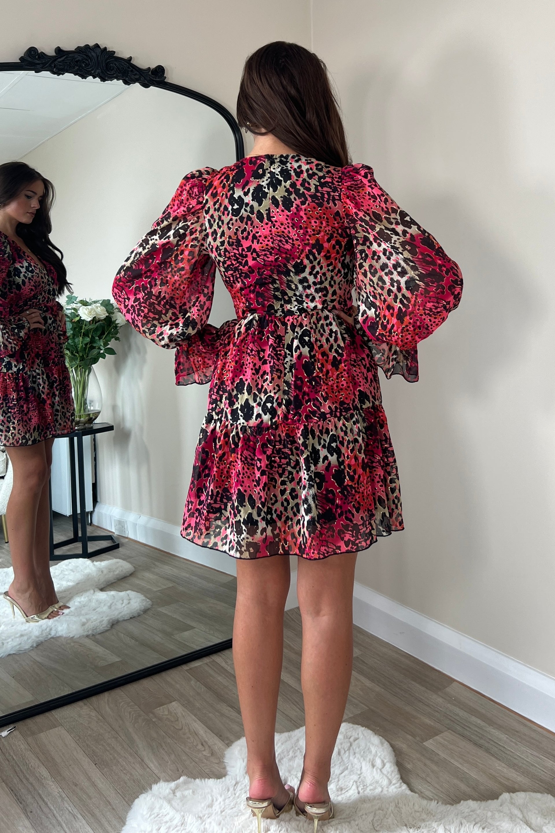 Gia Red Animal Mini Dress