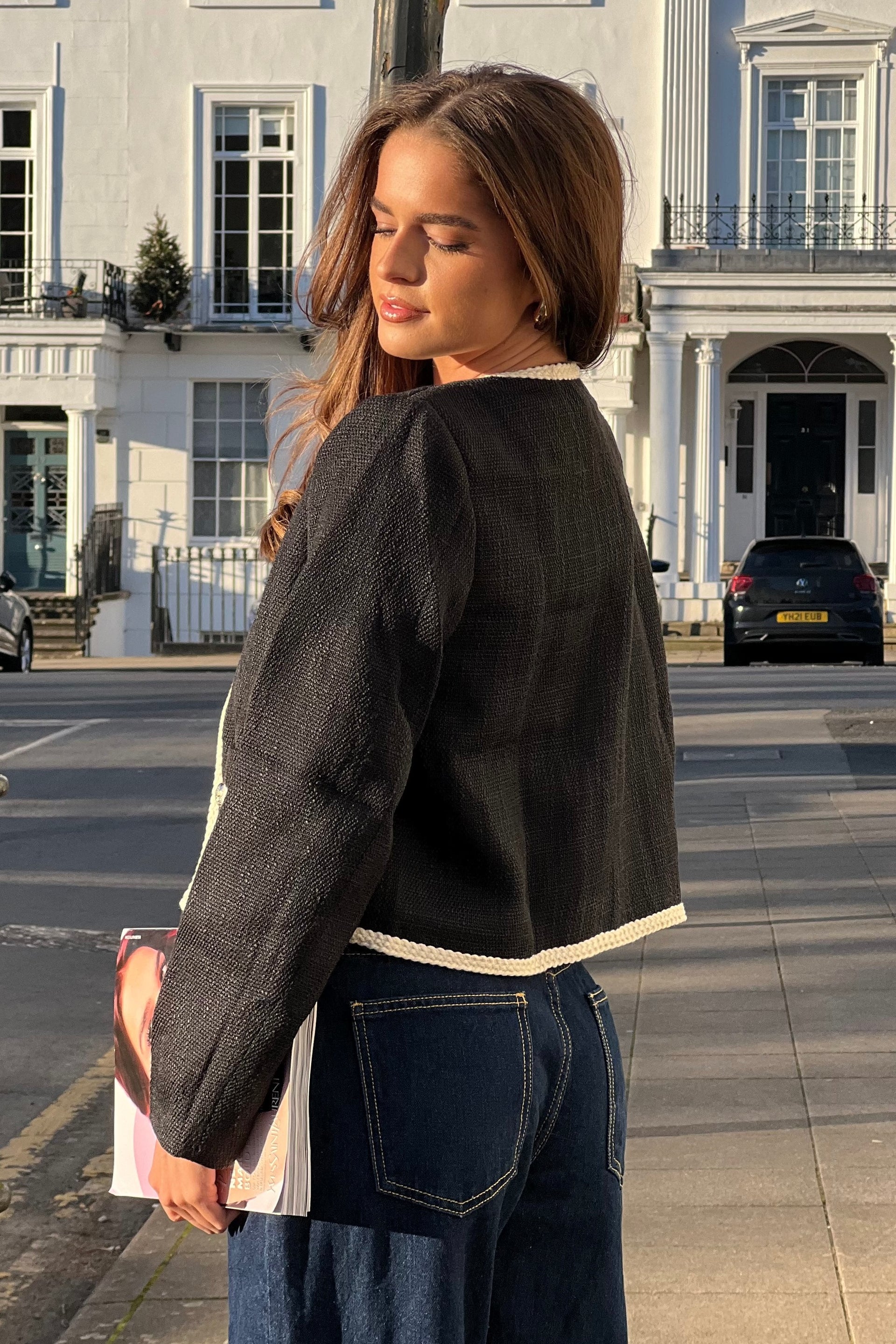 Coco Black and White Tweed Blazer