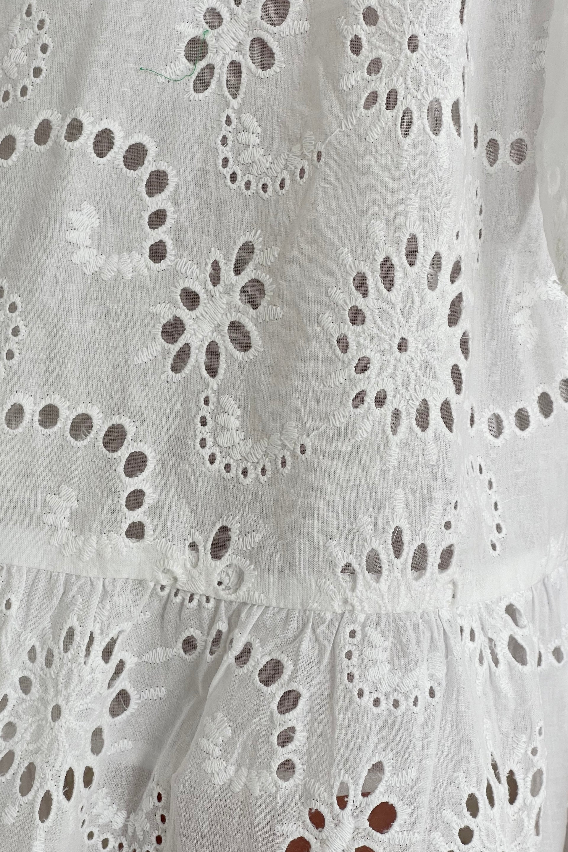 Michelle Broidery Shirt Maxi Dress White