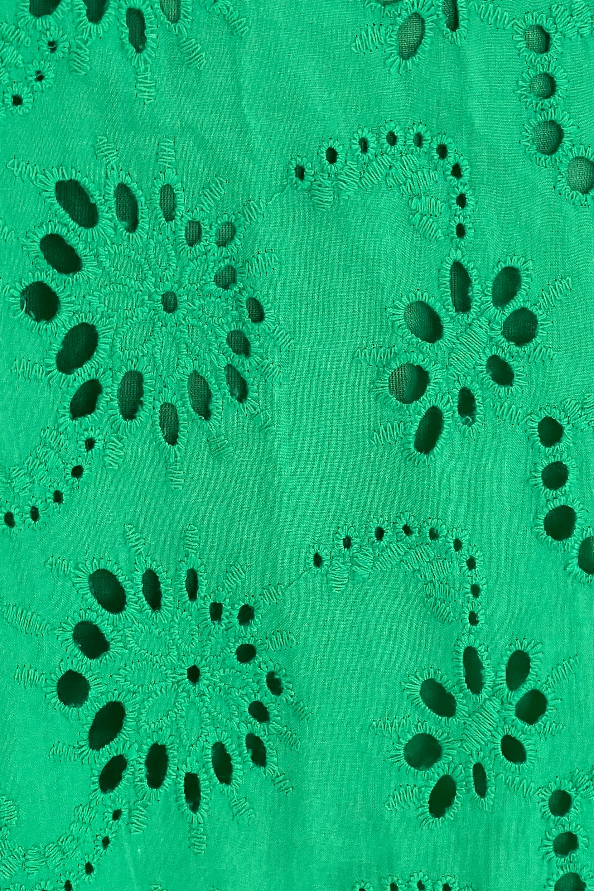 Michelle Broidery Shirt Maxi Dress Green