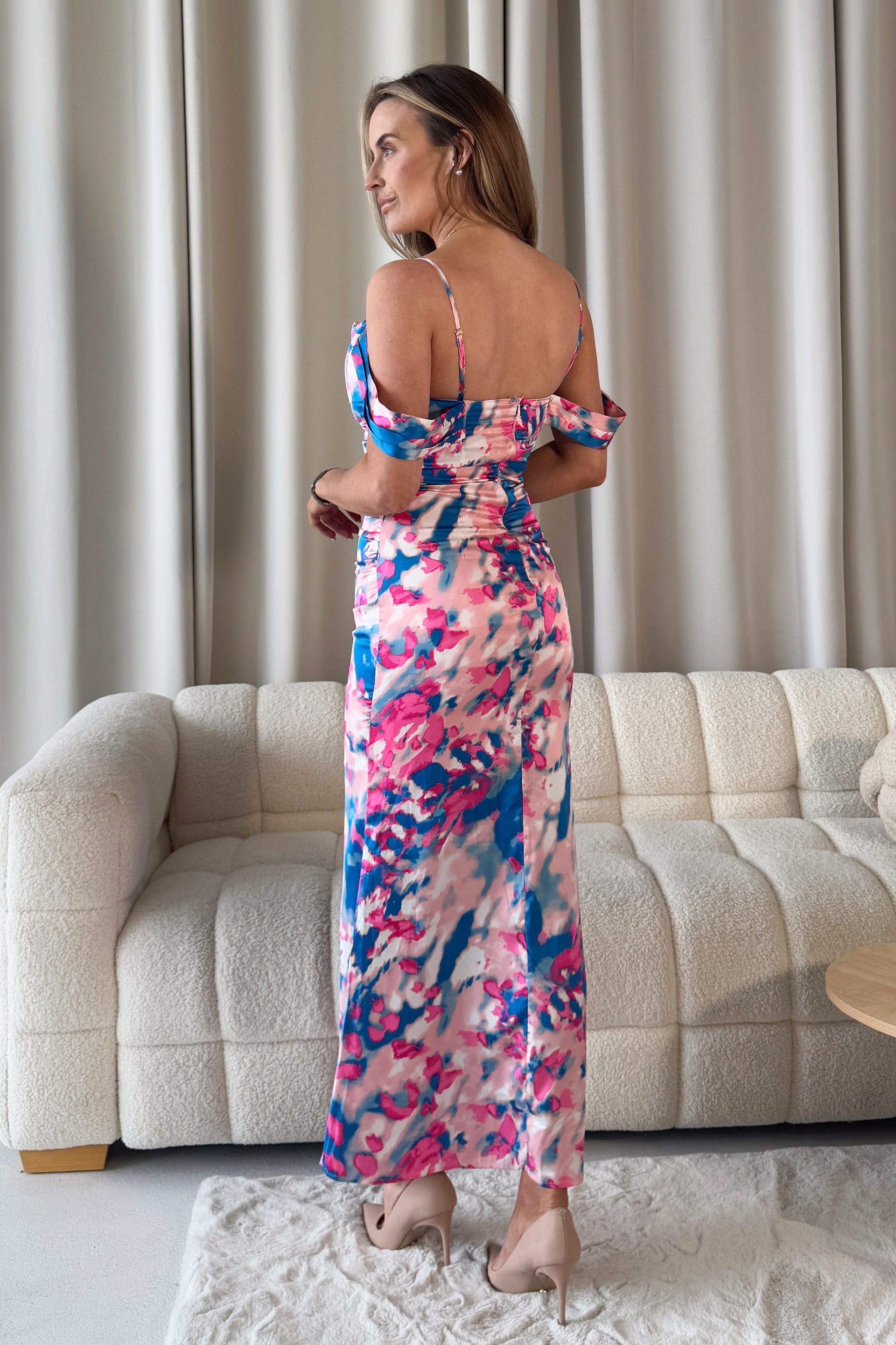 Madeline Mermaid Maxi Dress Pink Blue