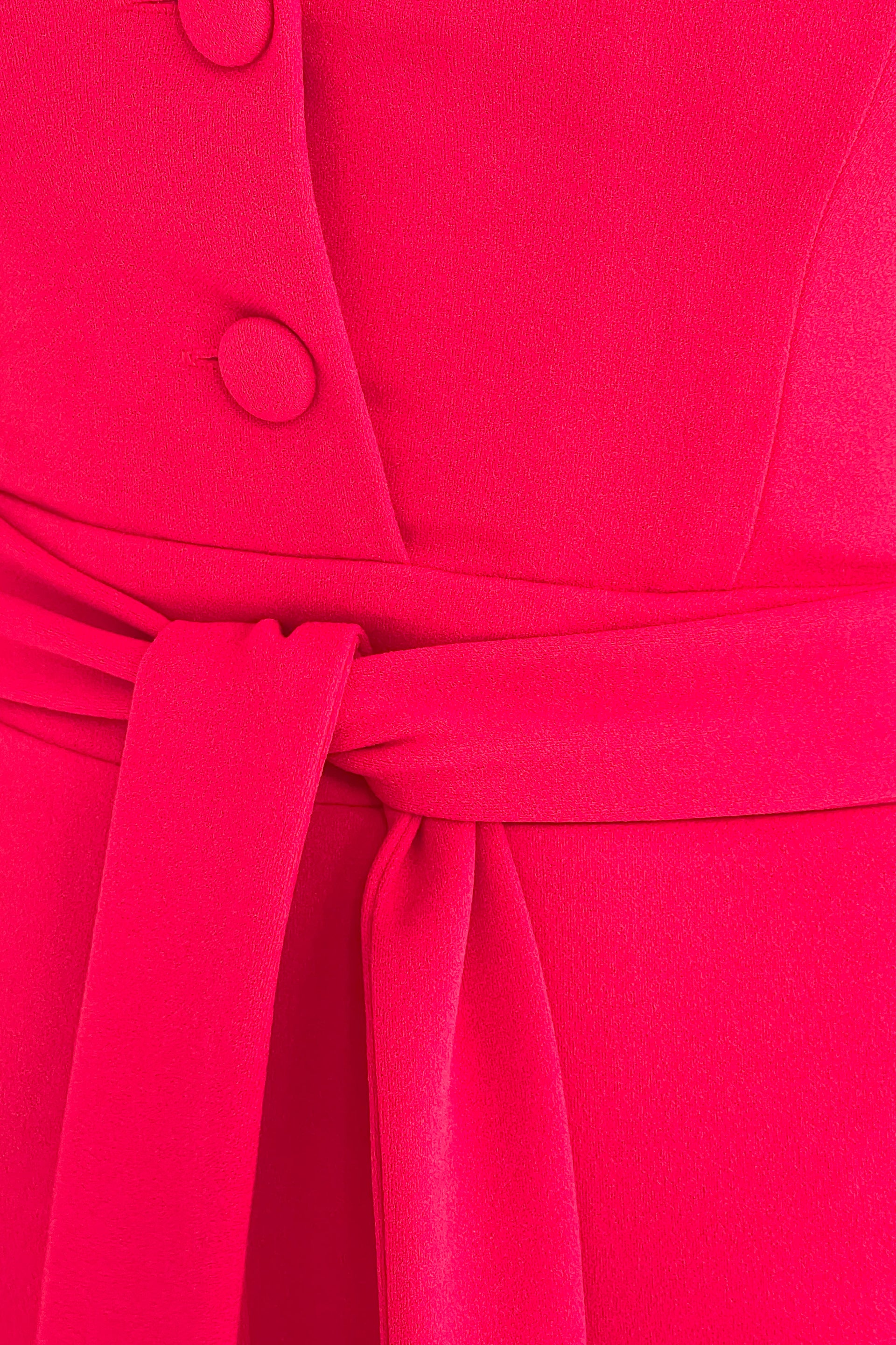 Trisha Tailored Waistcoat Jumpsuit Red