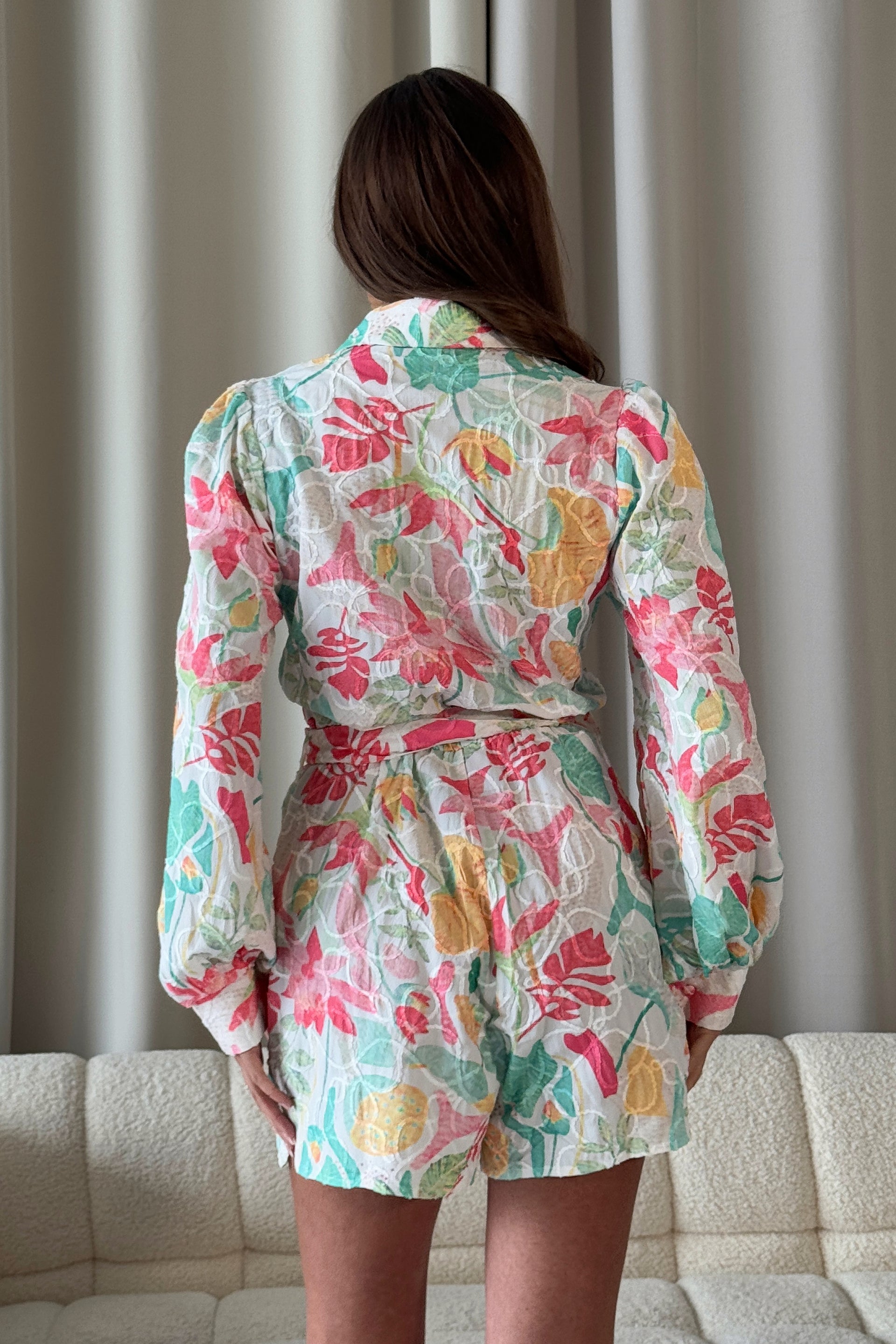 Chester White Floral Belted Playsuit