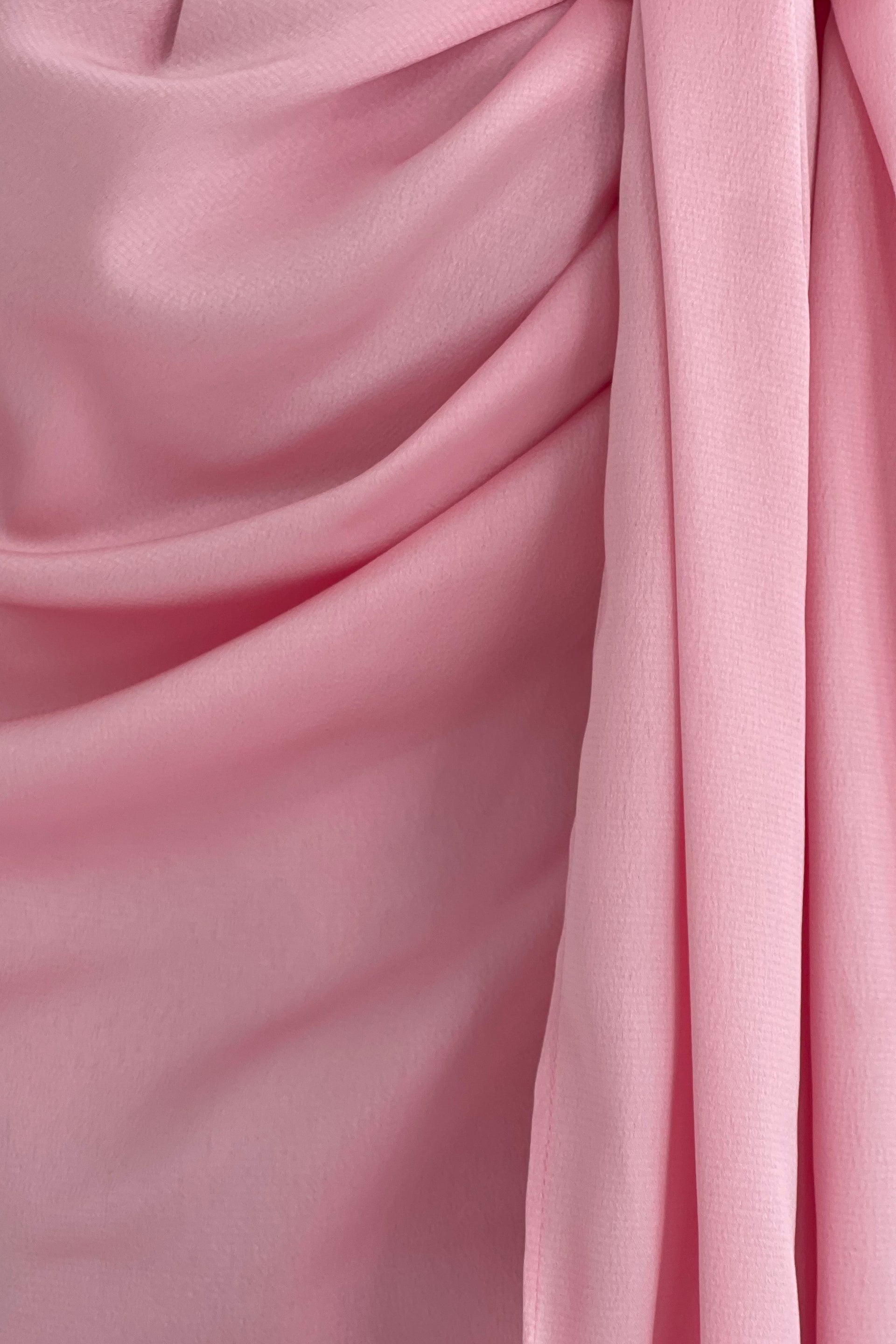 Drew Puff Sleeve Wrap Front Midi Dress Pink