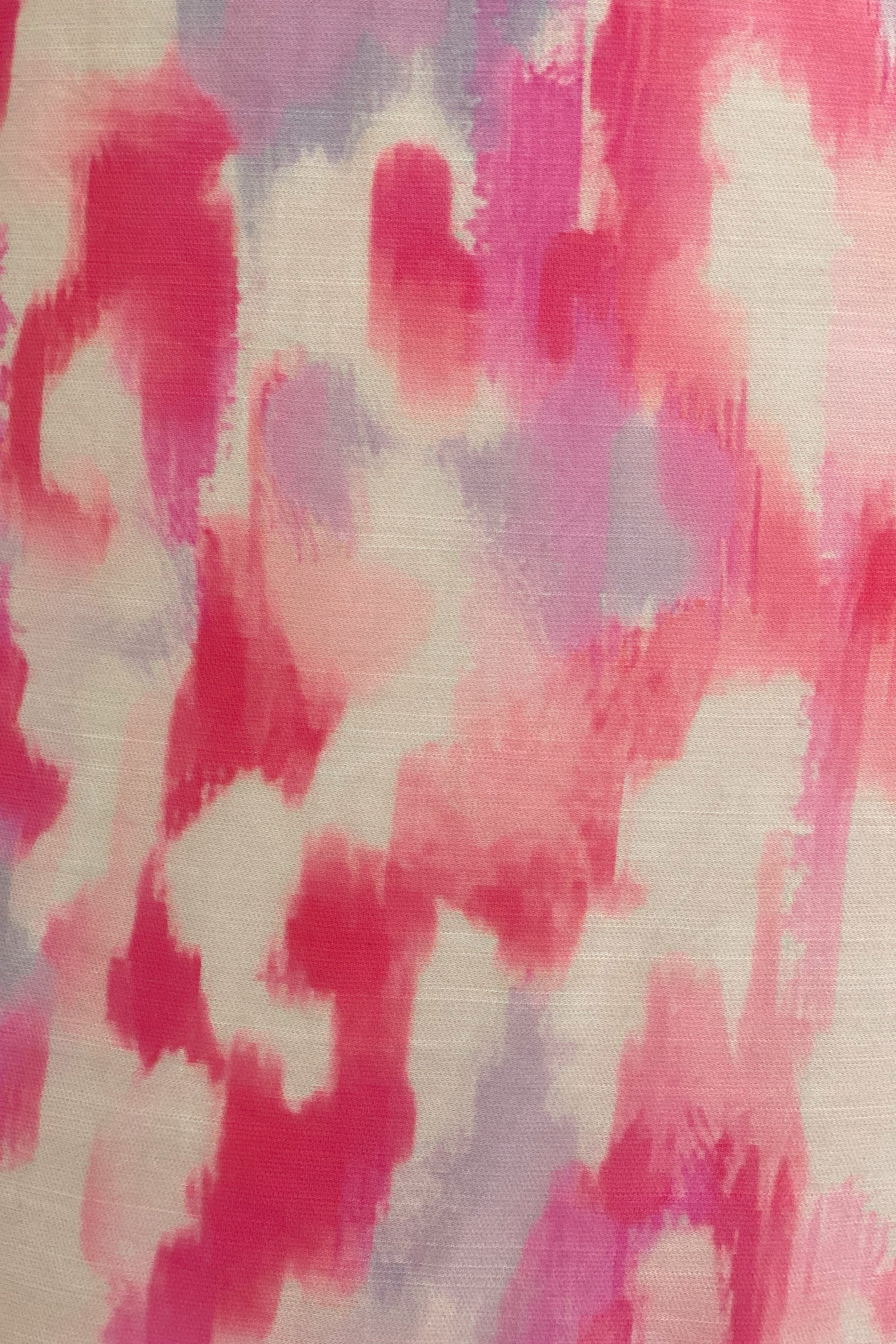 Lillian Pink Abstract Print Midi Dress