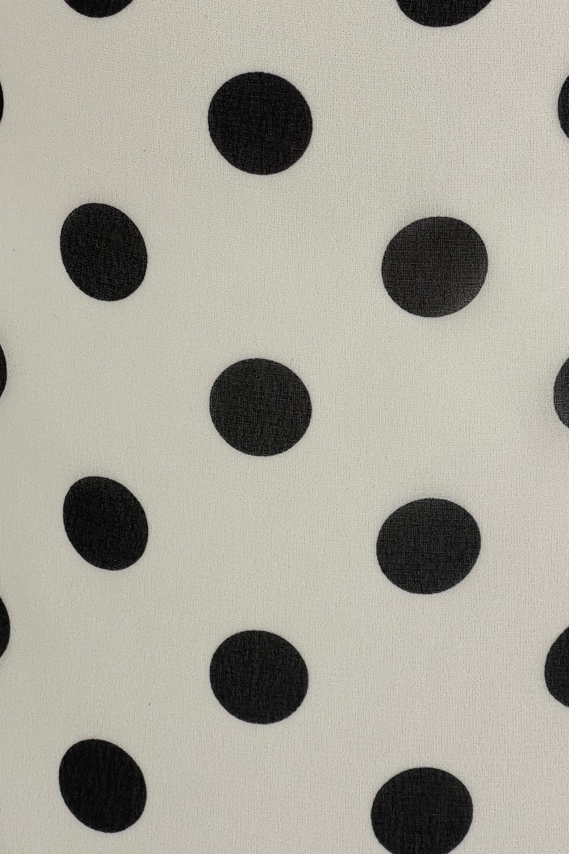 Heidi Black Spot Ruched Midi Dress
