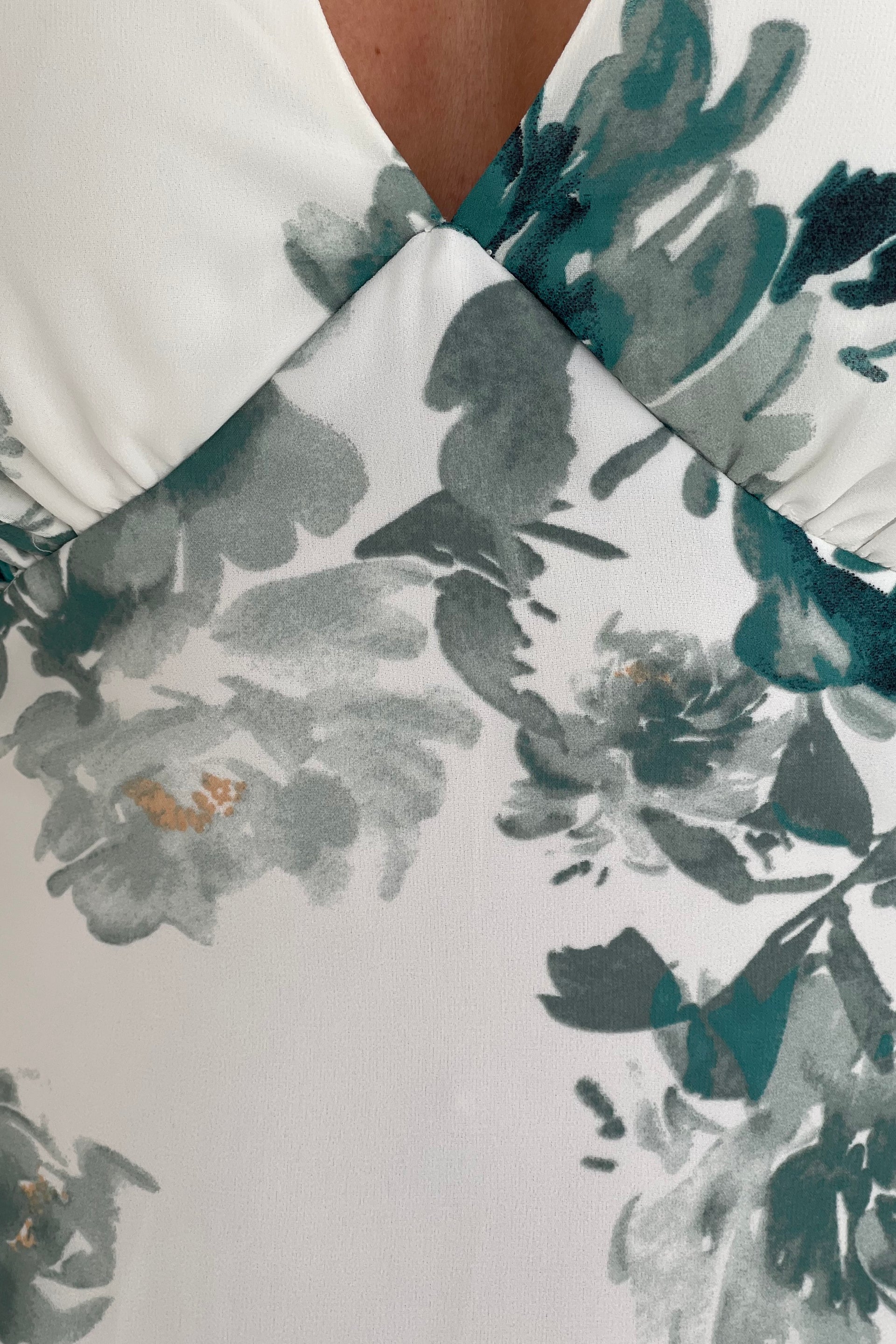 Beverly Green Floral Tie Shoulder Midi Dress