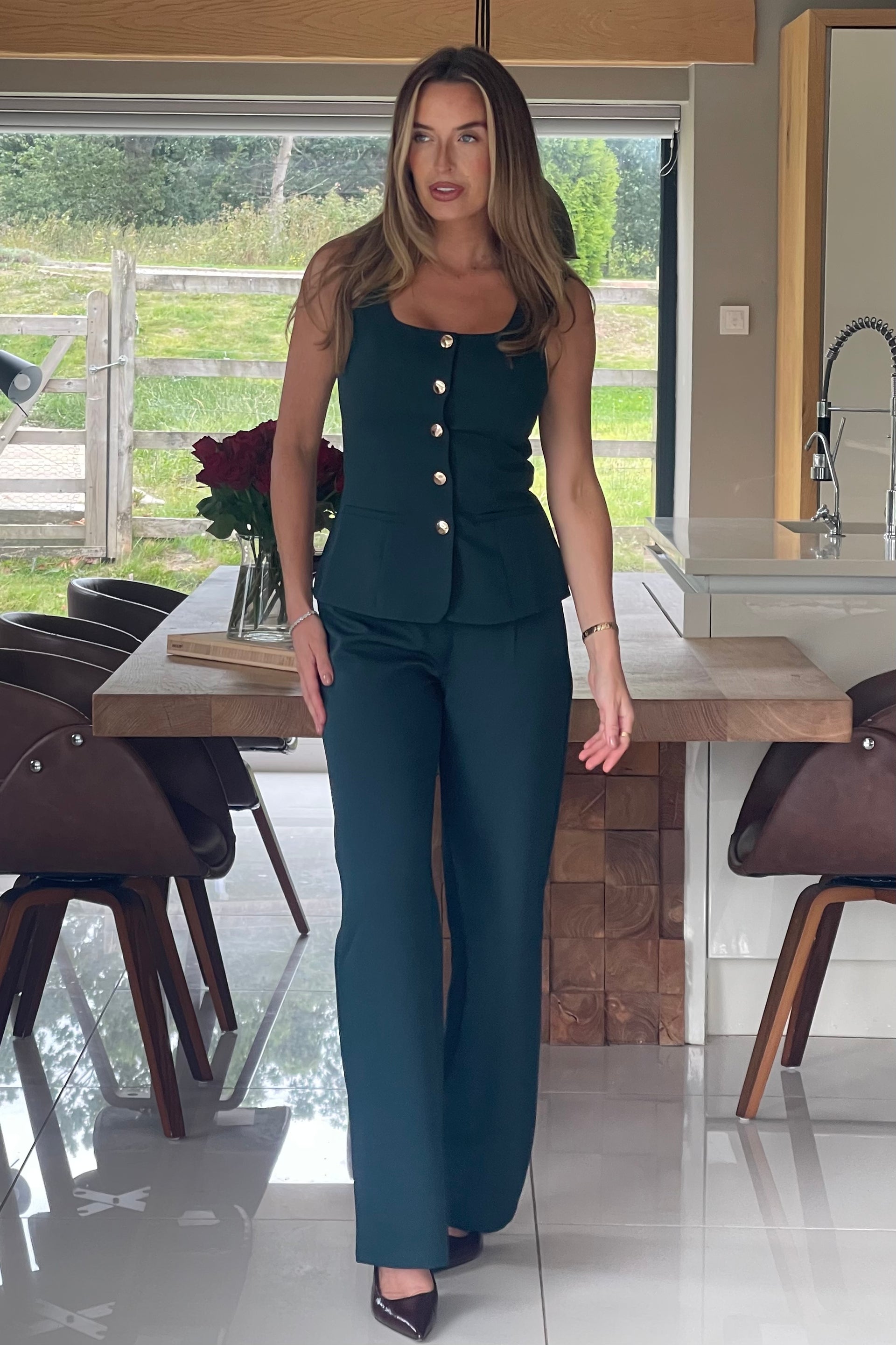 Jamie Tailored Waistcoat Emerald Green