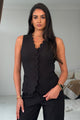 Ophelia Scallop Edge Waist Coat Black