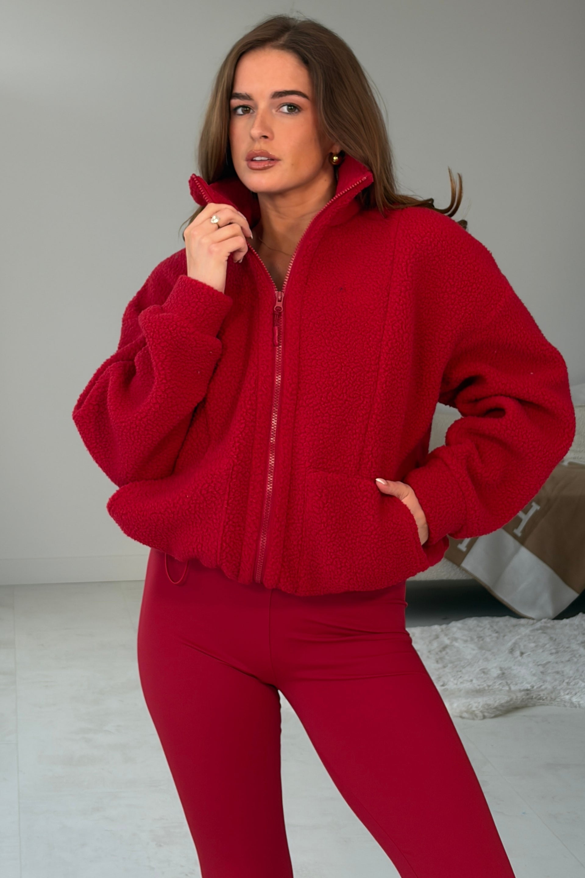 Bowen Full Zip Fleece Red