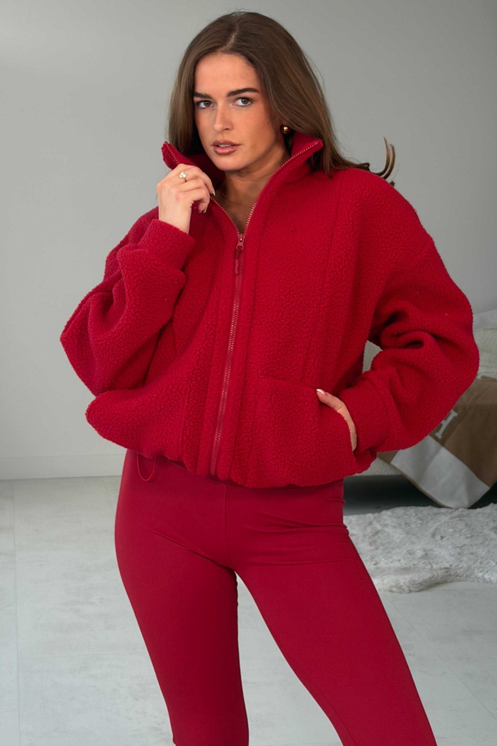 Bowen Full Zip Fleece Red