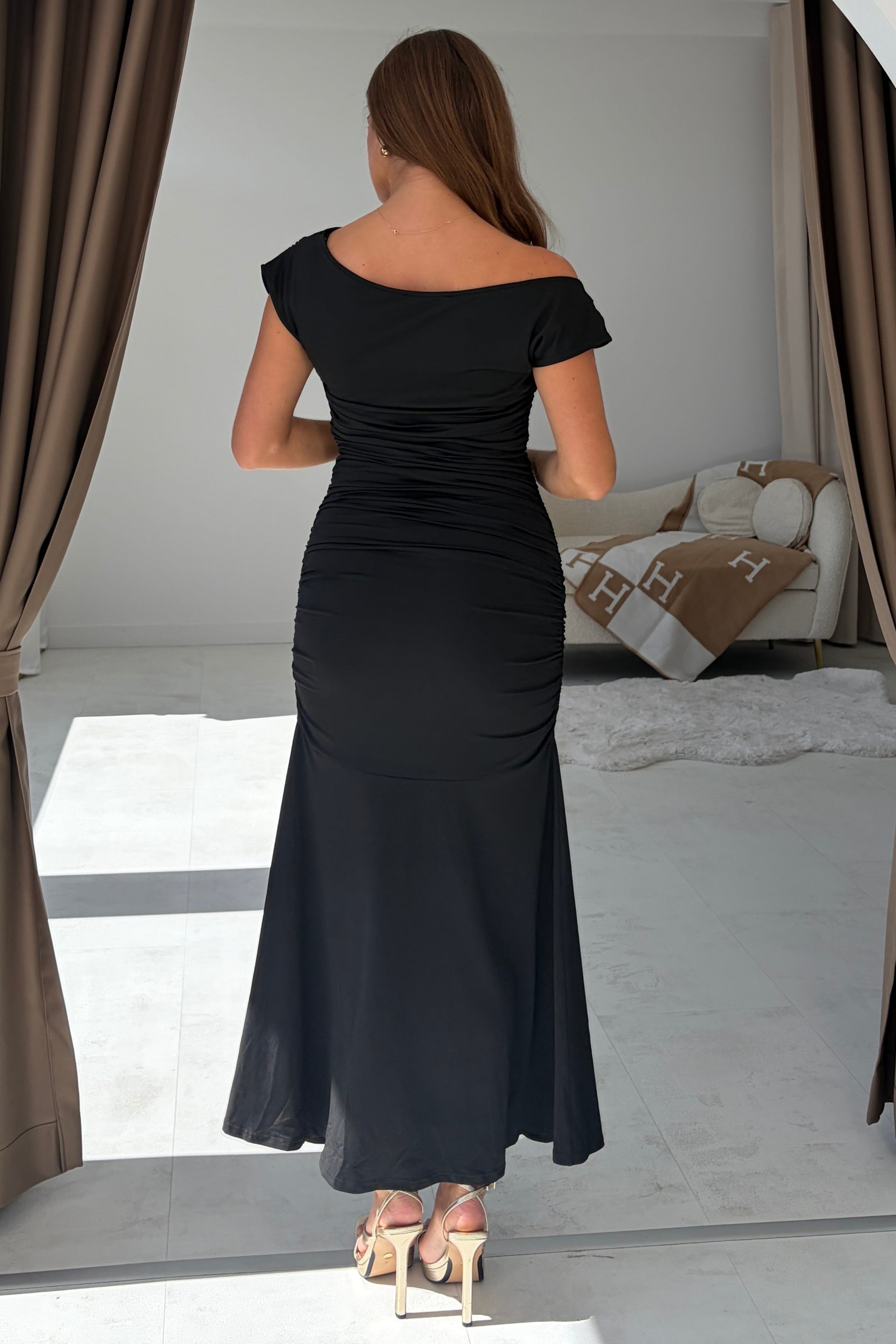 Bellina Off Shoulder Maxi Dress Black