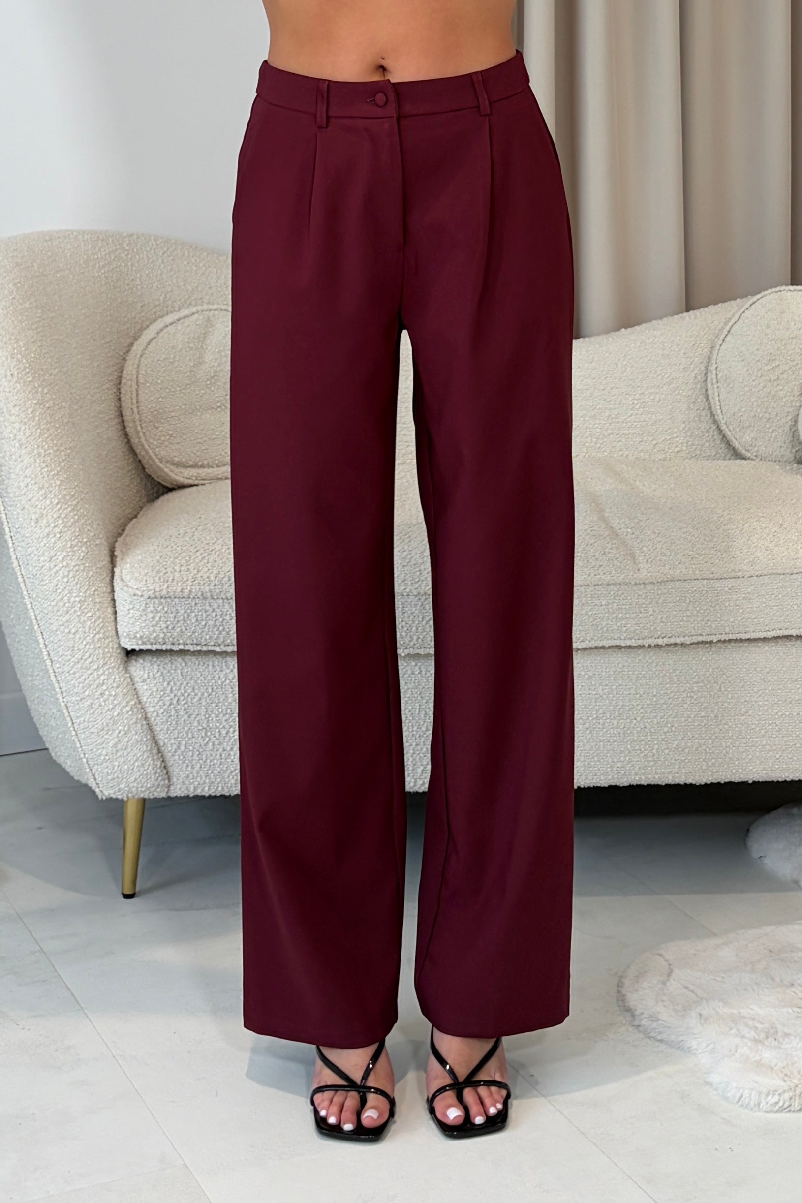 Jo Pleat Detail Tailored Trouser Berry