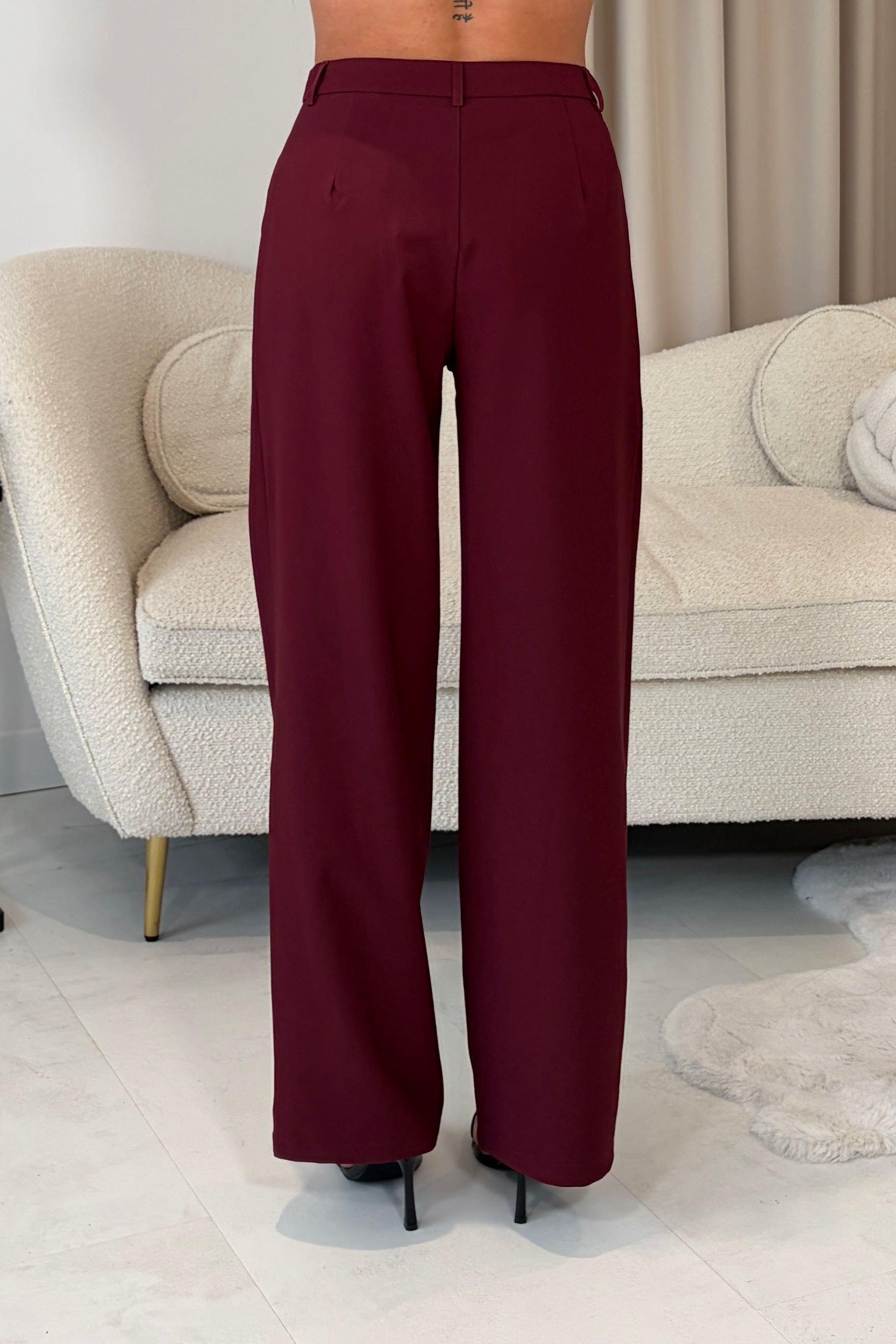 Jo Pleat Detail Tailored Trouser Berry