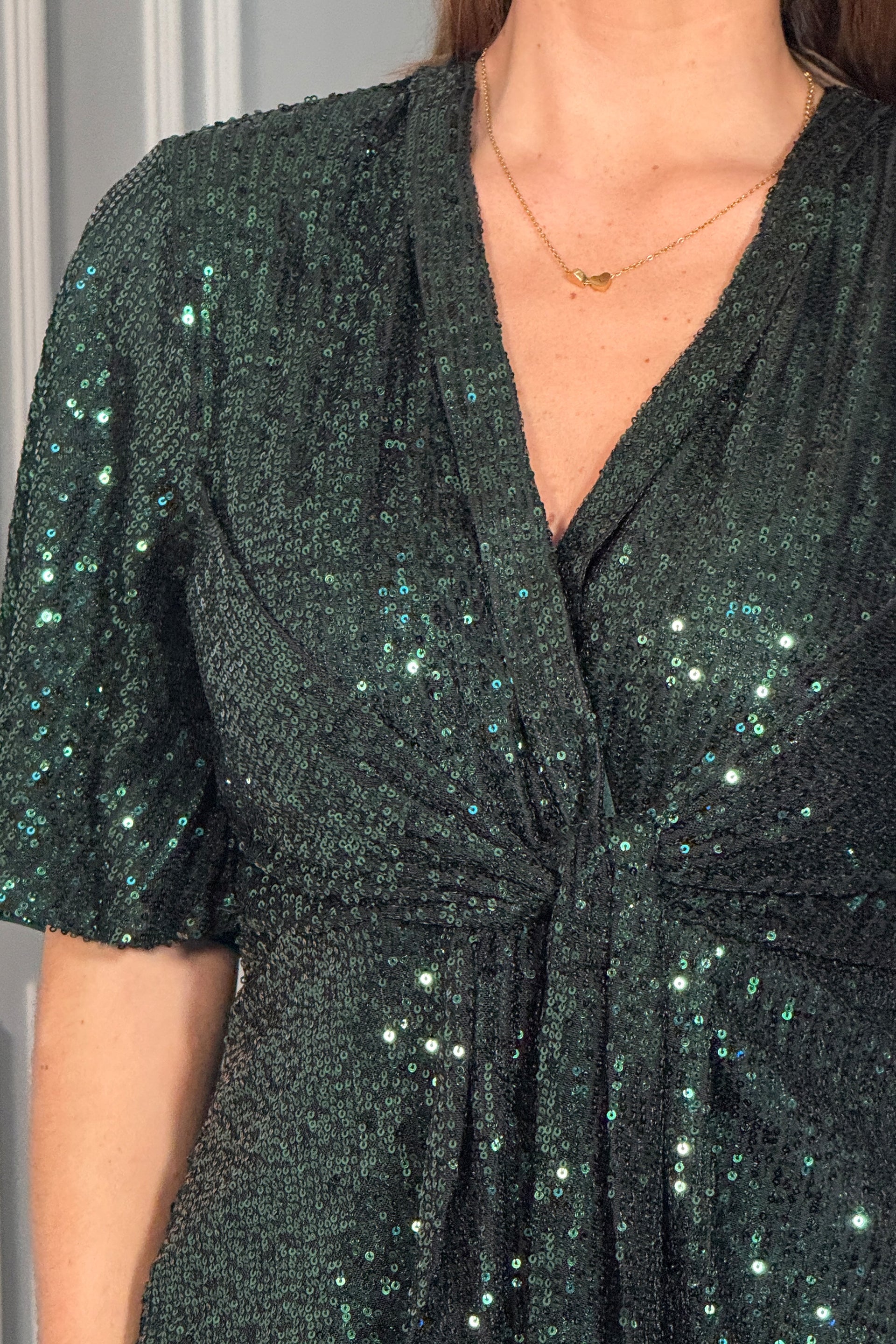 Brooke Green Sequin Wrap Detail Top Girl In Mind Brooke Green Sequin Wrap Detail Top Girl In Mind