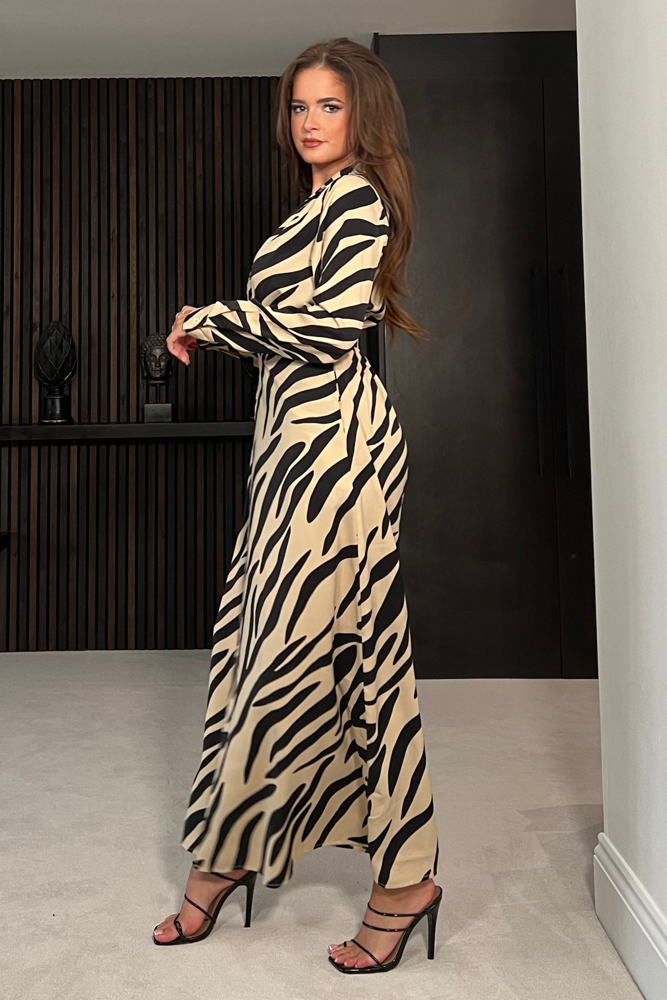 Samantha Brown Zebra Wrap Over Maxi Dress