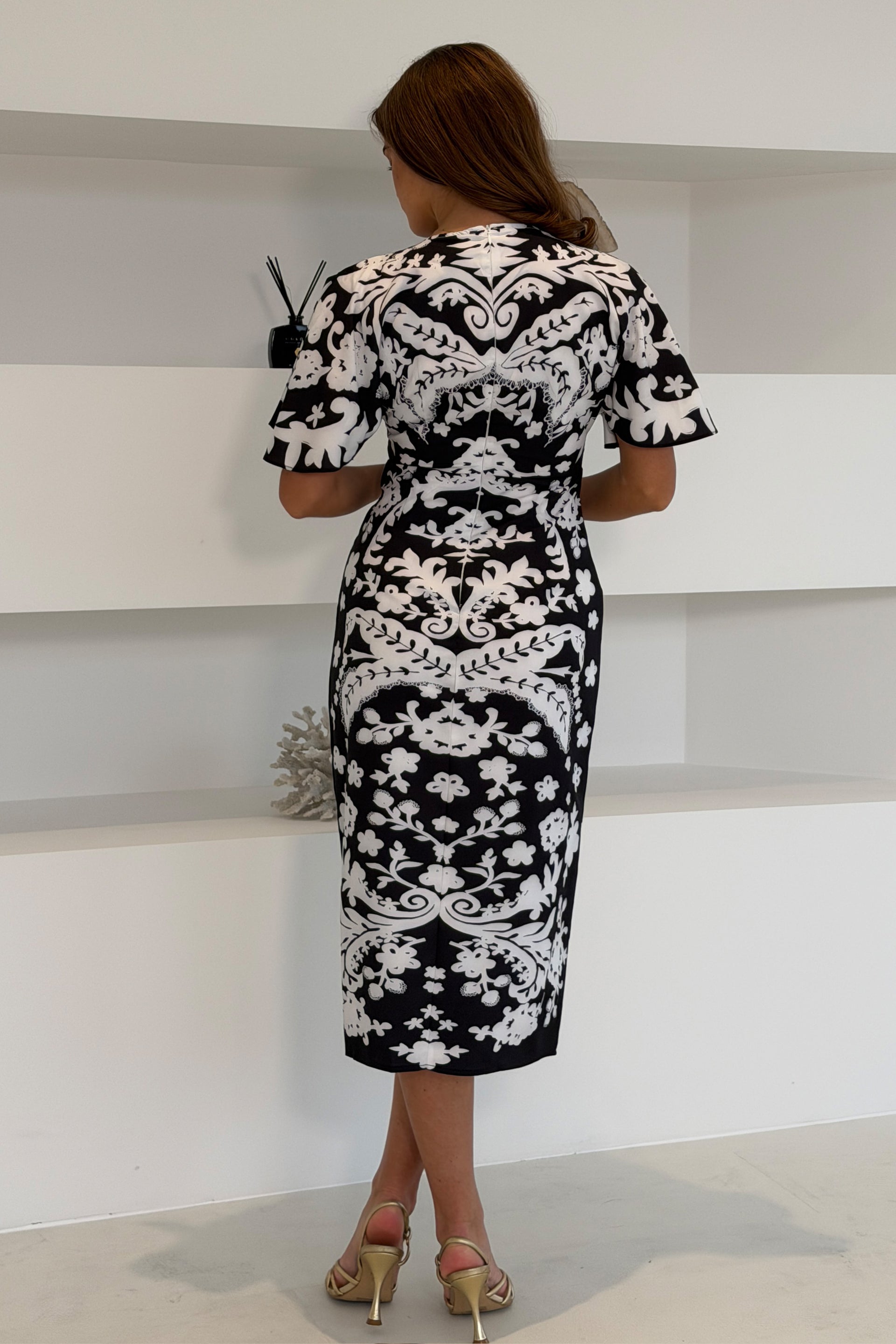 alice and olivia black floral dress RIXO Meg Leopard Midi Polka Dot main image 1