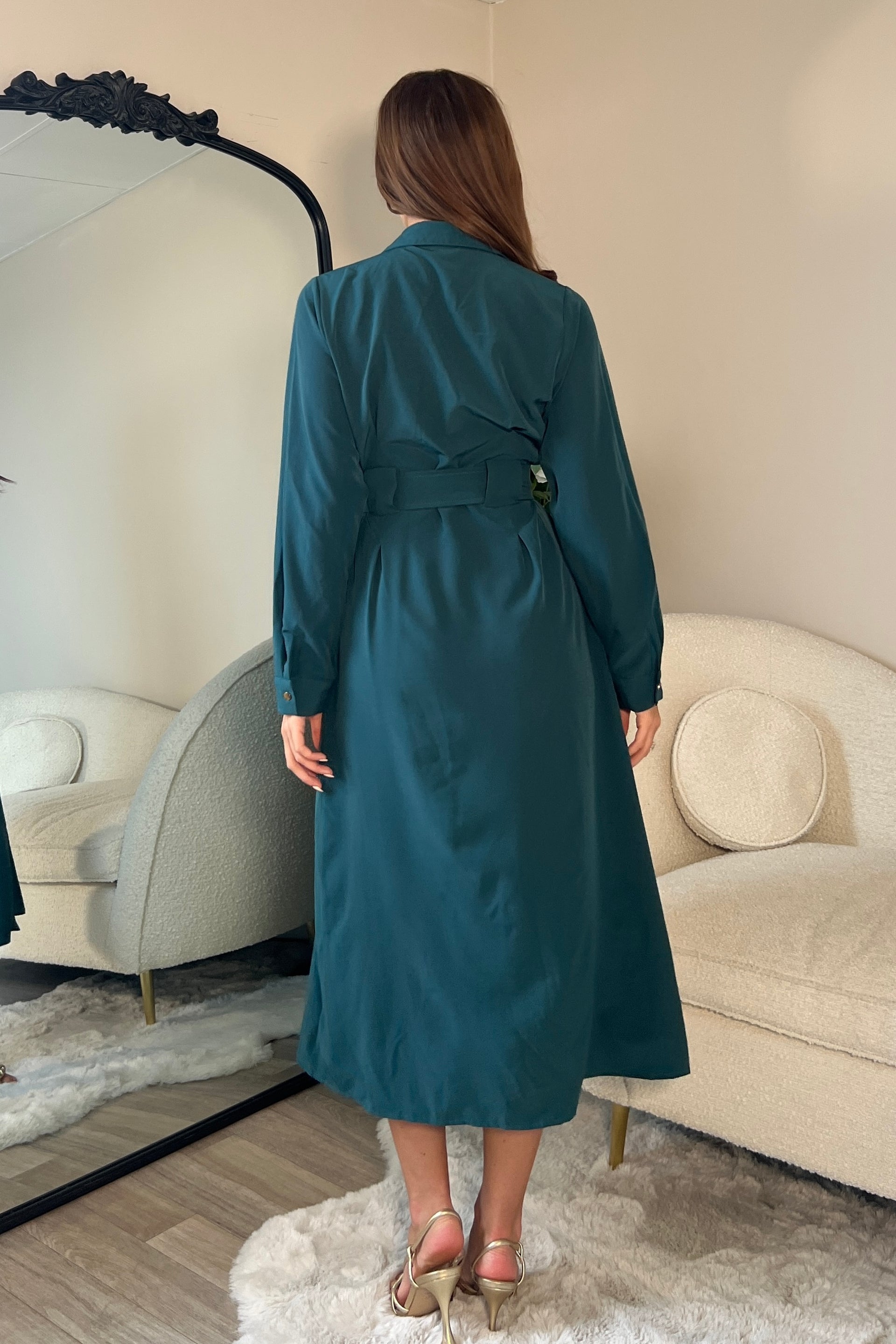 sachin and babi light blue dress Plus Size Green Long Sleeve Tie Waist Shirtdress | You + All | Shop Online