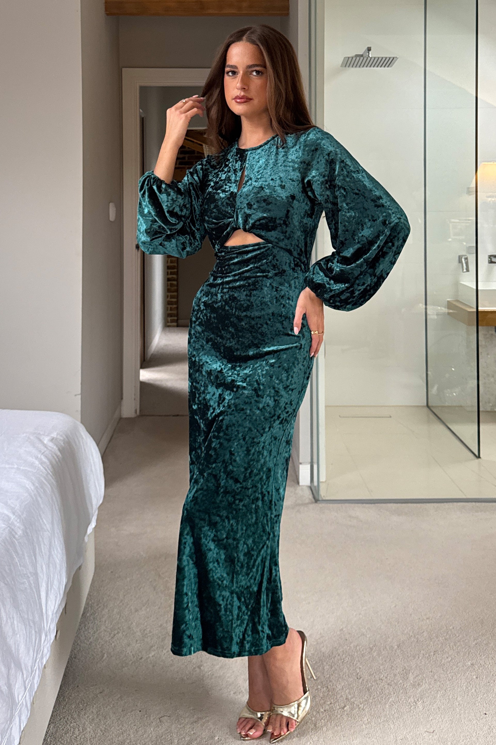 Clara Cutout Maxi Dress Green Velvet Girl In Mind Clara Cutout Maxi Dress Green Velvet Girl In Mind