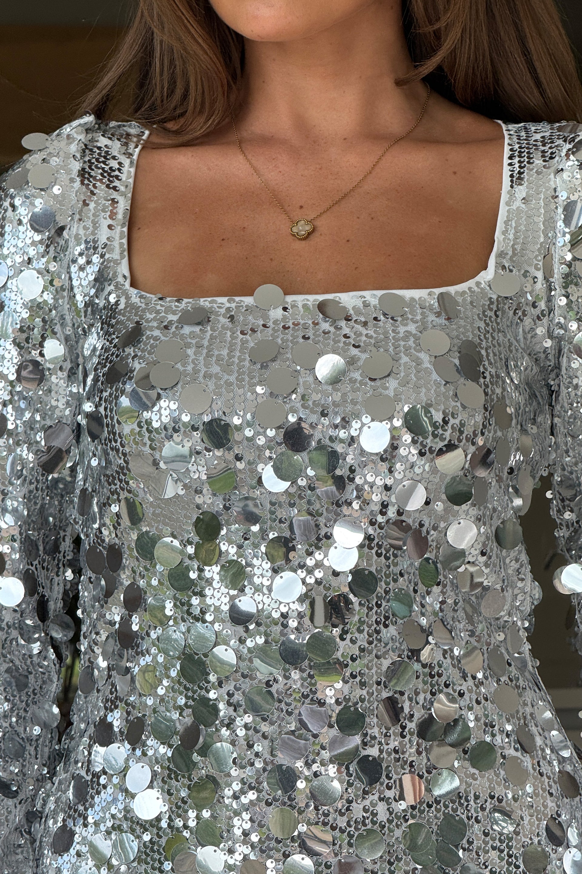 Anita Silver Sequin Mini Dress