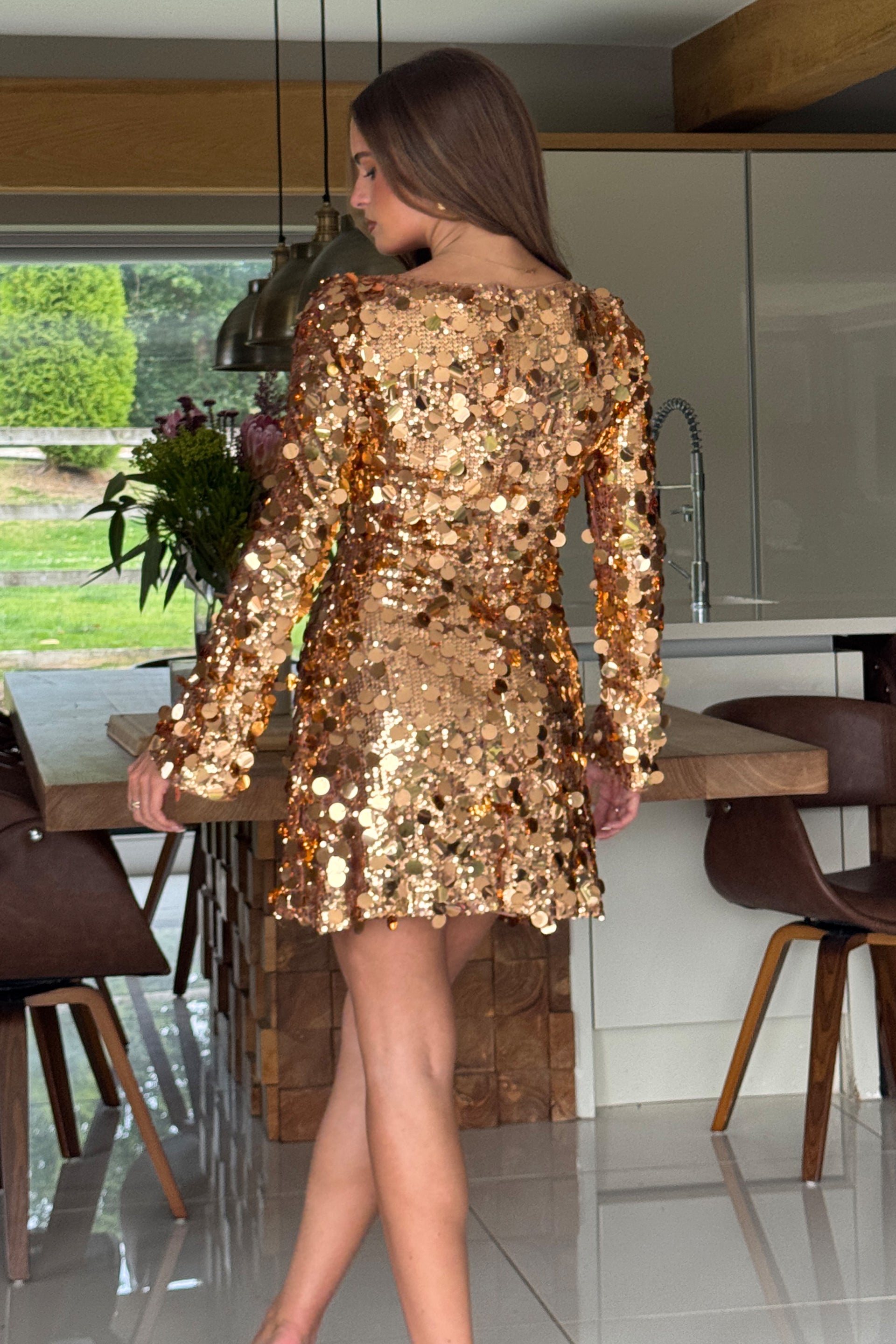 Anita Gold Sequin Mini Dress Girl In Mind Anita Gold Sequin Mini Dress Girl In Mind