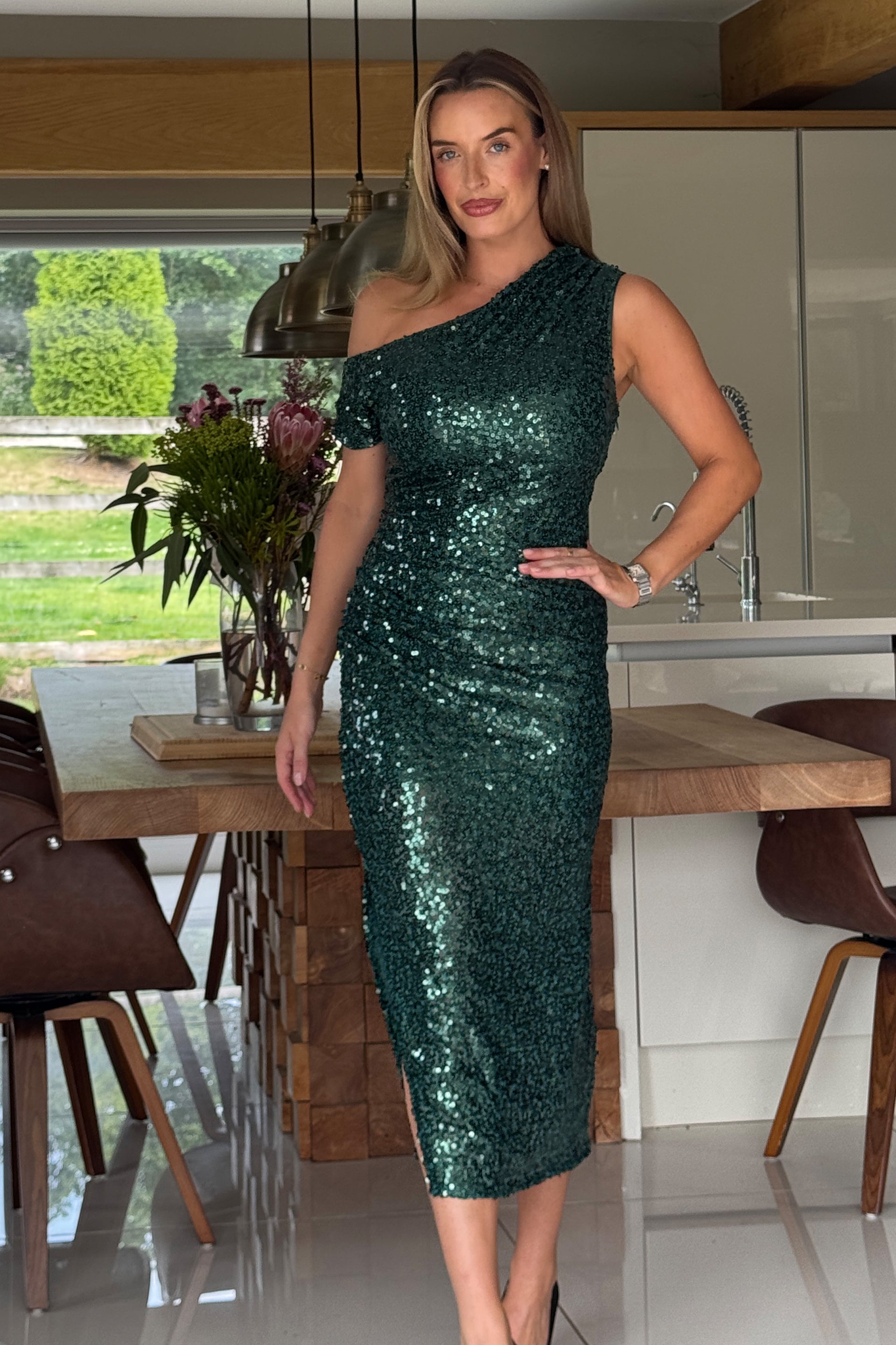 Donna Asymmetric Green Sequin Maxi Dress Girl In Mind Donna Asymmetric Green Sequin Maxi Dress Girl In Mind