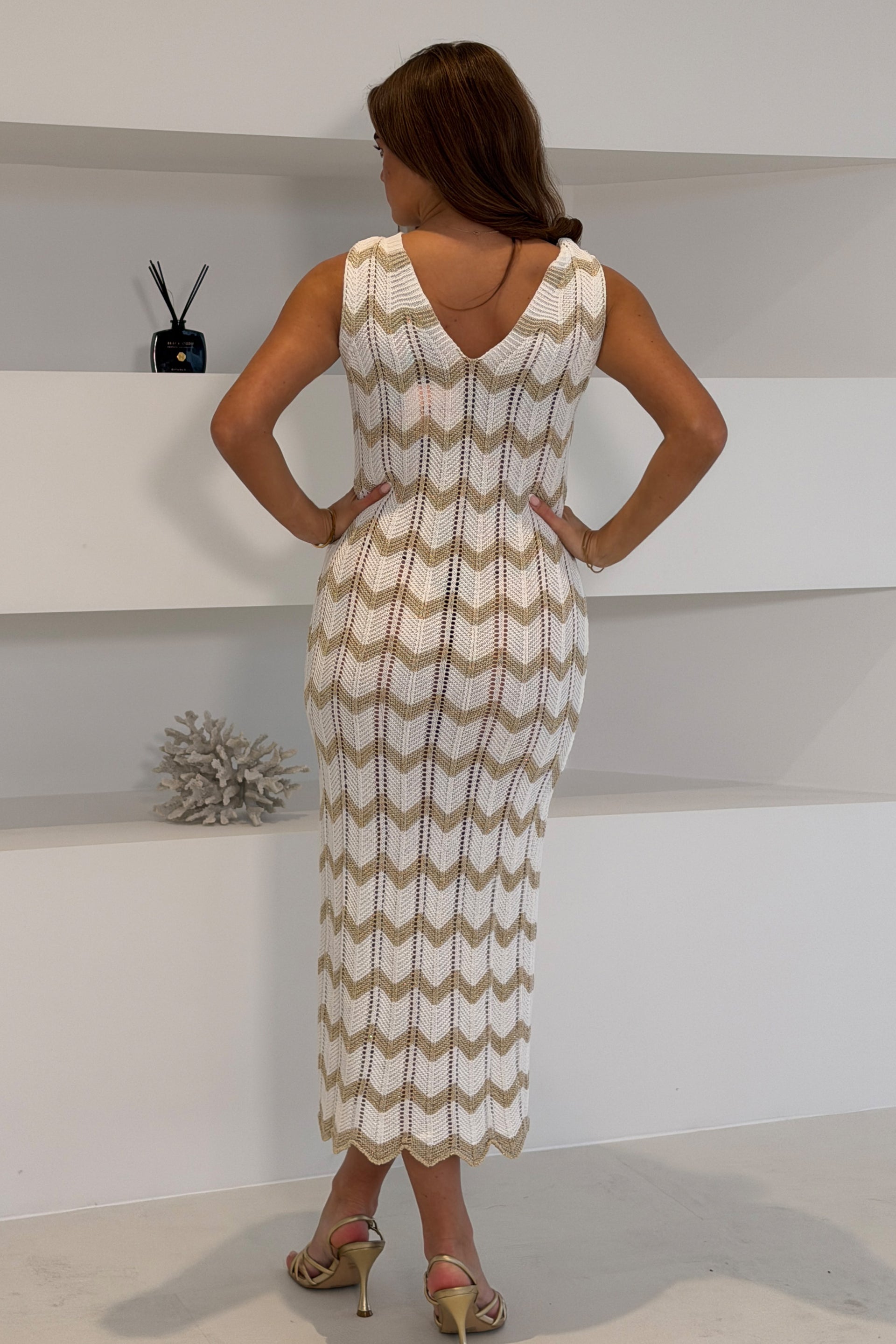 Perla Gold Crochet Chevron V Neck Maxi Dress Girl In Mind Perla Gold Crochet Chevron V Neck Maxi Dress Girl In Mind