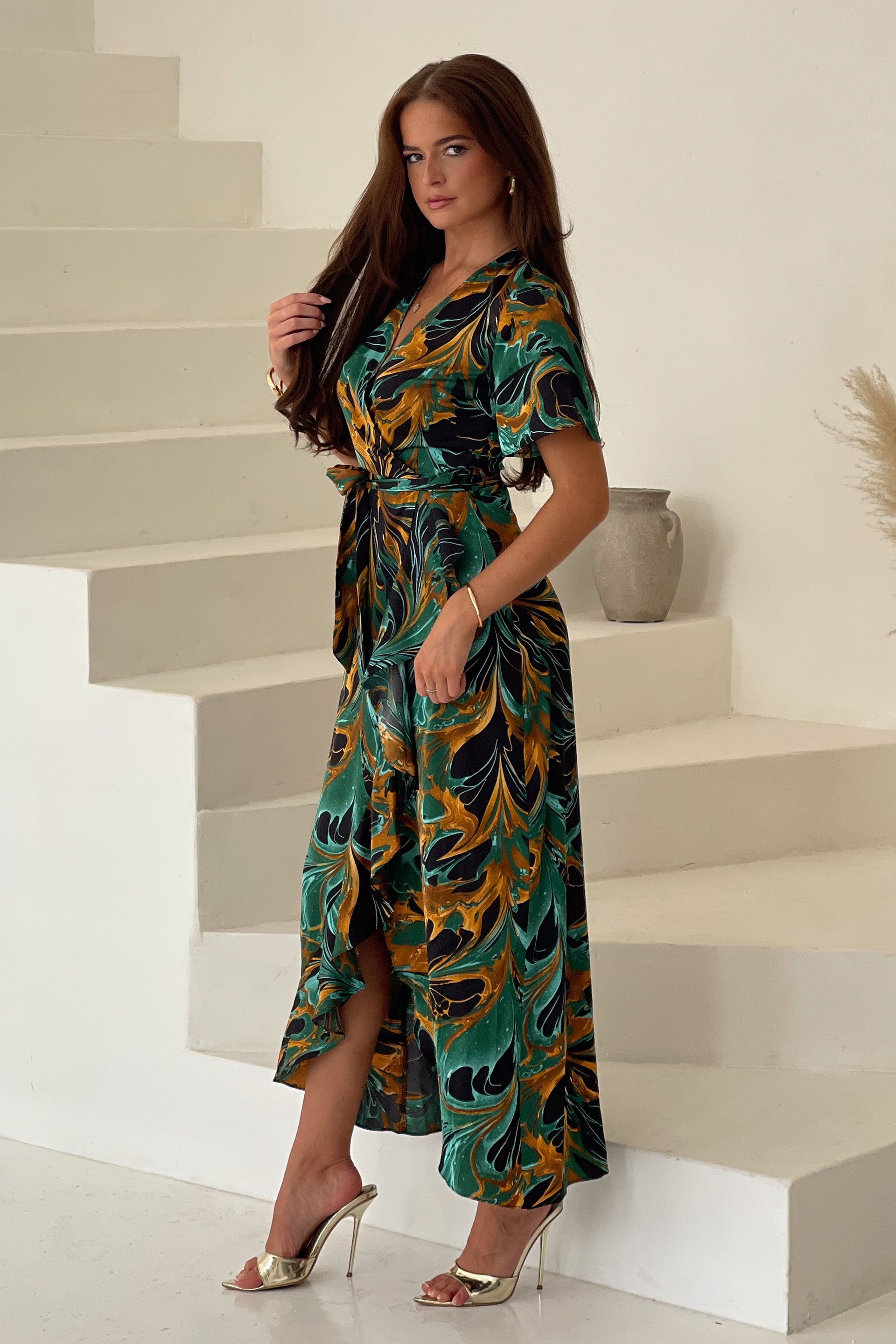 Farrah Green Marble Print Maxi Dress Girl In Mind Farrah Green Marble Print Maxi Dress Girl In Mind