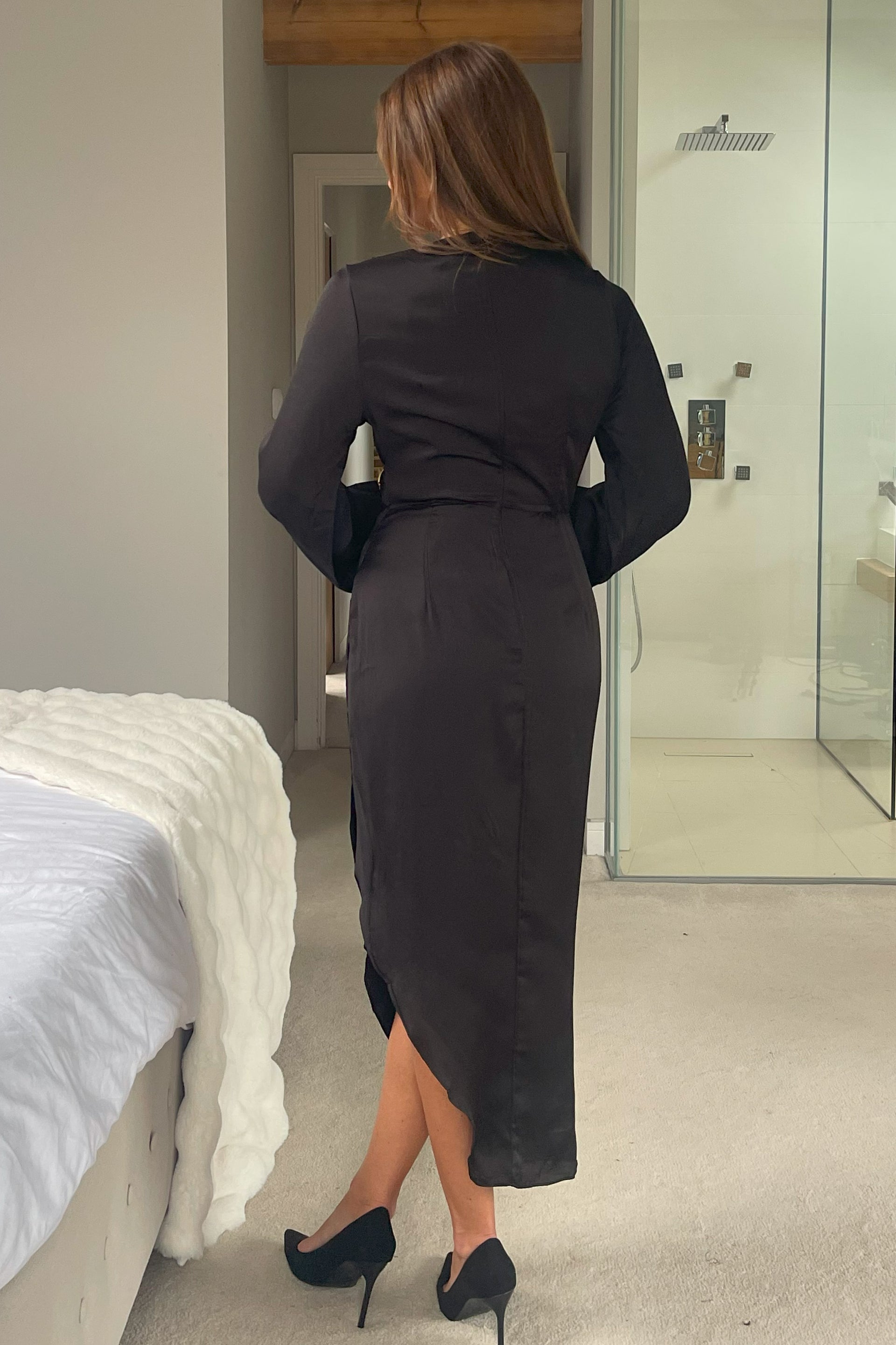green emerald velvet dress Fabrosanz: Black Pencil Office dress – houseoffabrosanz