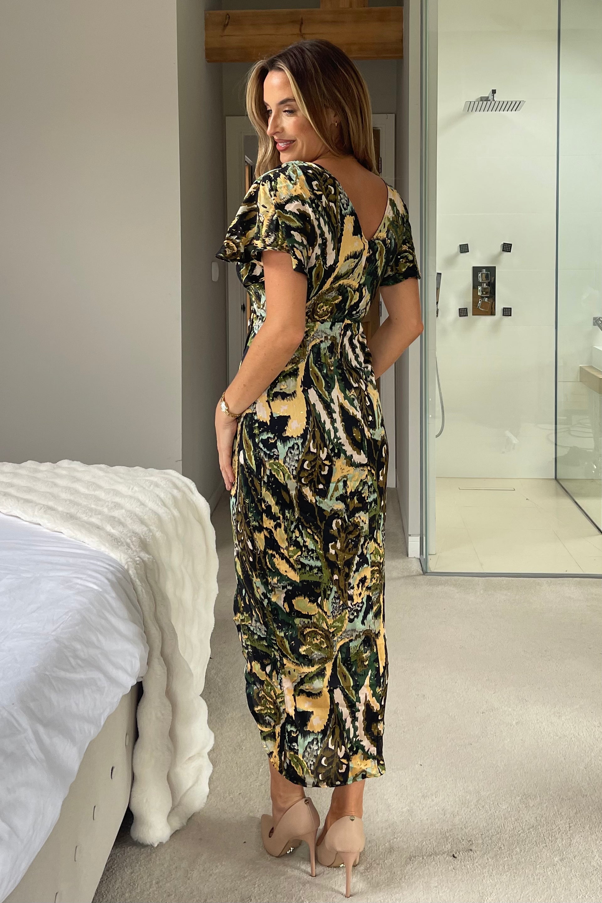 Preslee Green Abstract Wrap Over Maxi Dress Girl In Mind Preslee Green Abstract Wrap Over Maxi Dress Girl In Mind
