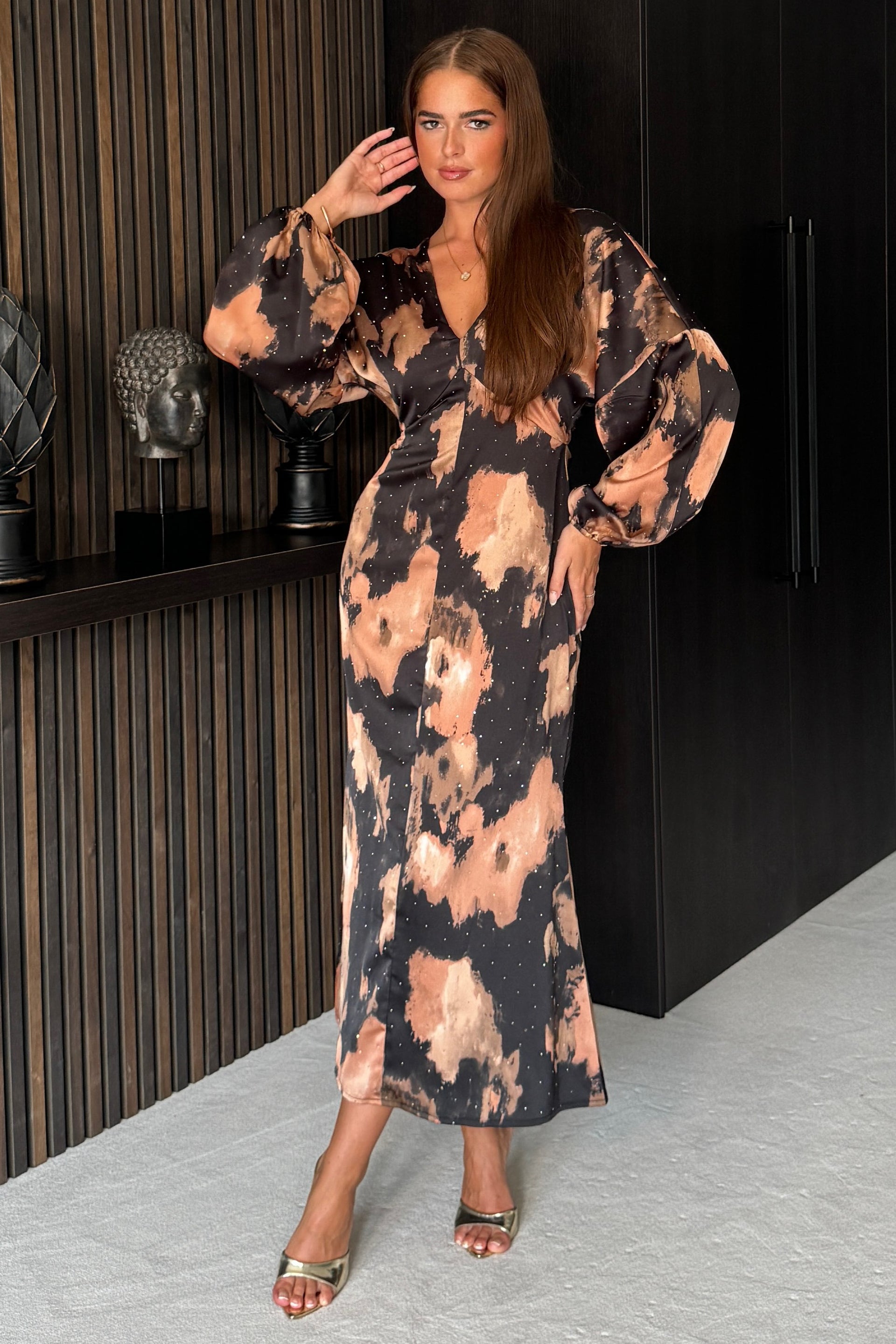 maxi long sleeve dress uk Long Sleeve Madison Maxi Dress in Chocolate Plum Chocolate Plum / UK10
