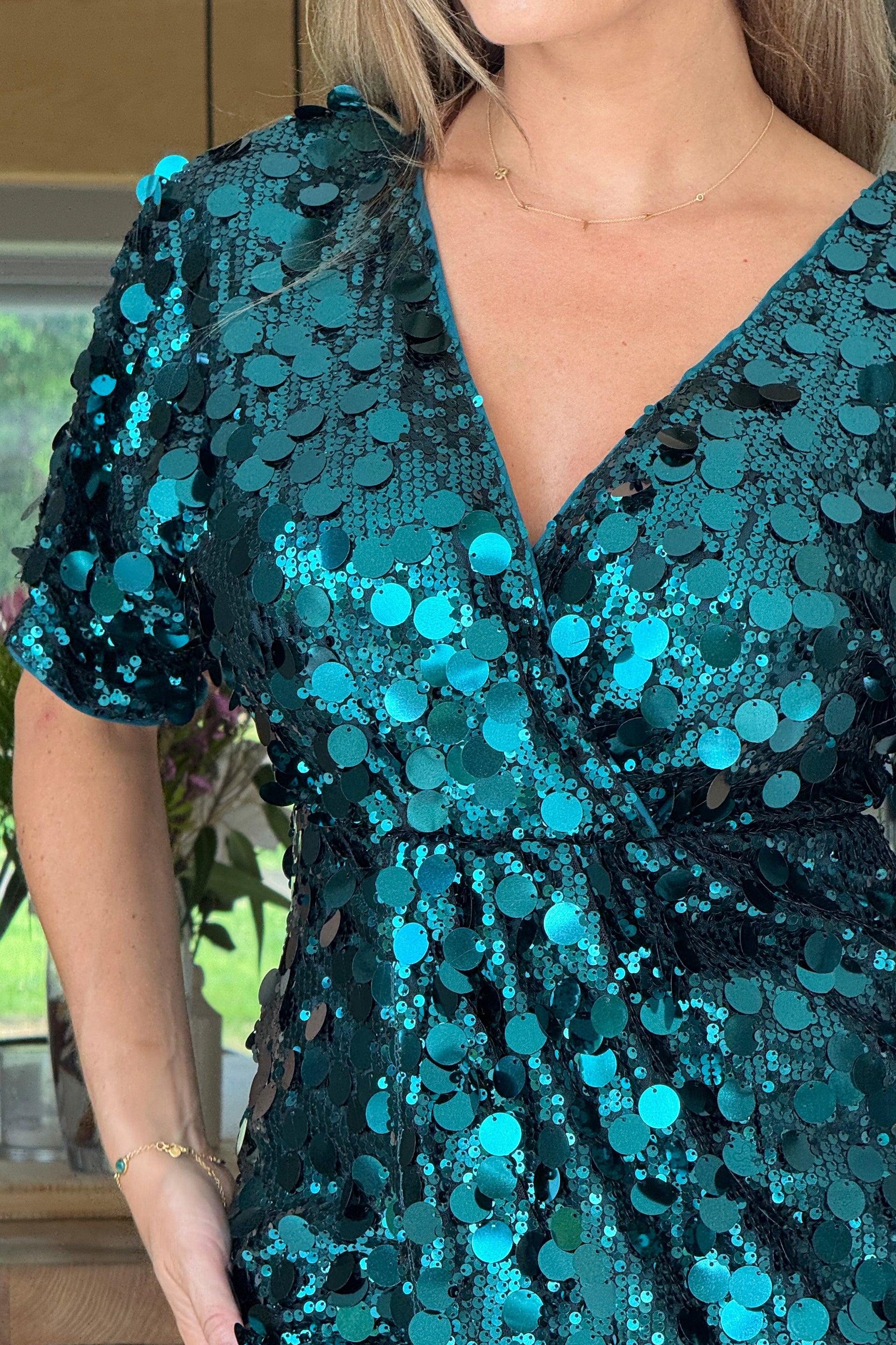 Novah Green Sequin Wrap Detailing Midi Dress Girl In Mind Novah Green Sequin Wrap Detailing Midi Dress Girl In Mind