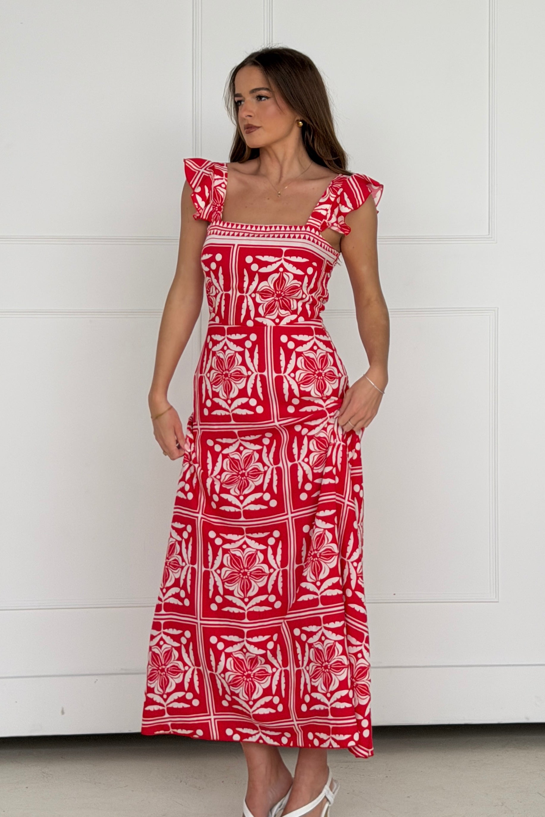 Orla Maxi Dress Red Print