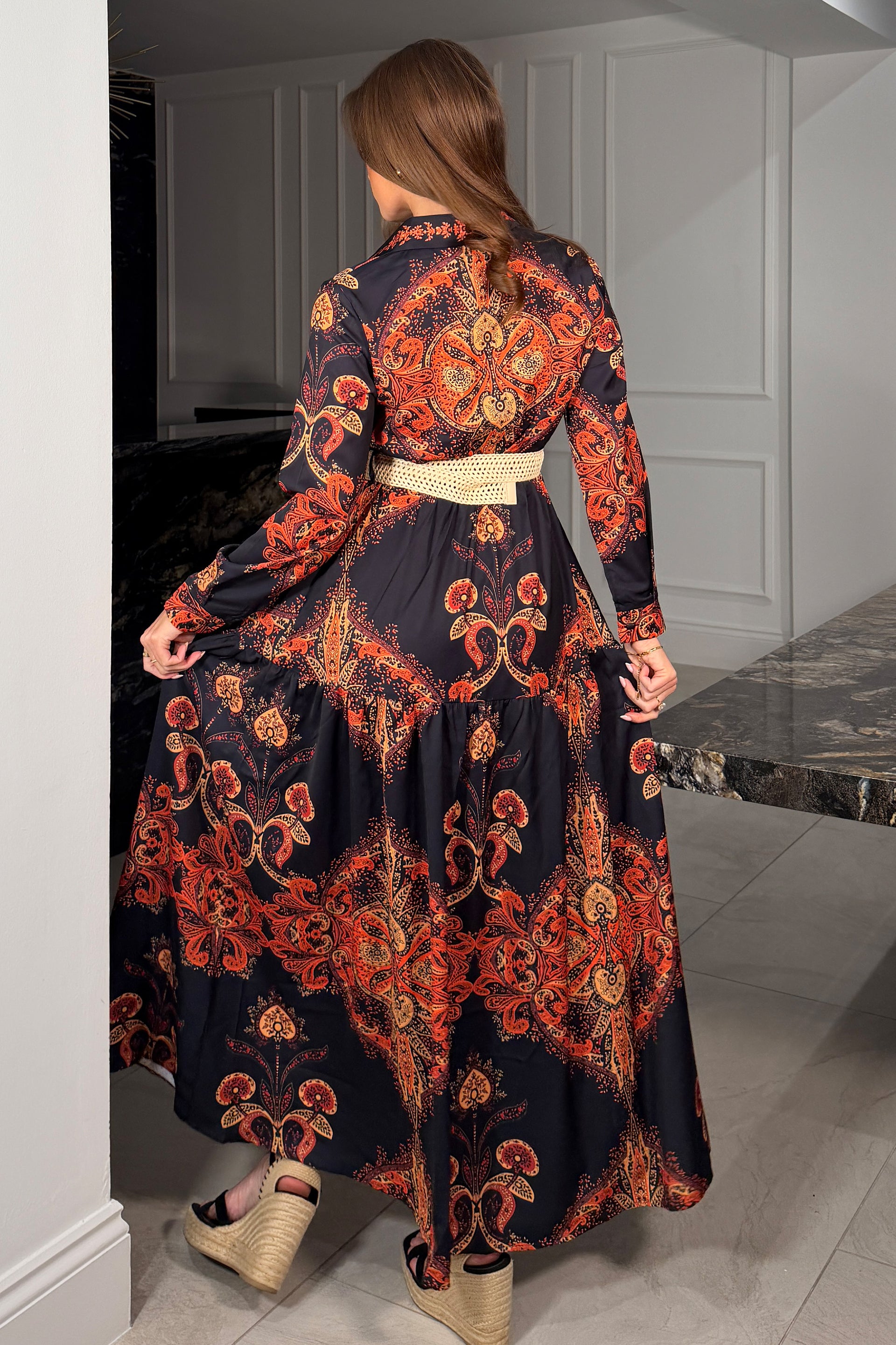 fitted lace wedding dress Bowie Tiered Maxi Shirt Dress In Black – Girl In Mind
