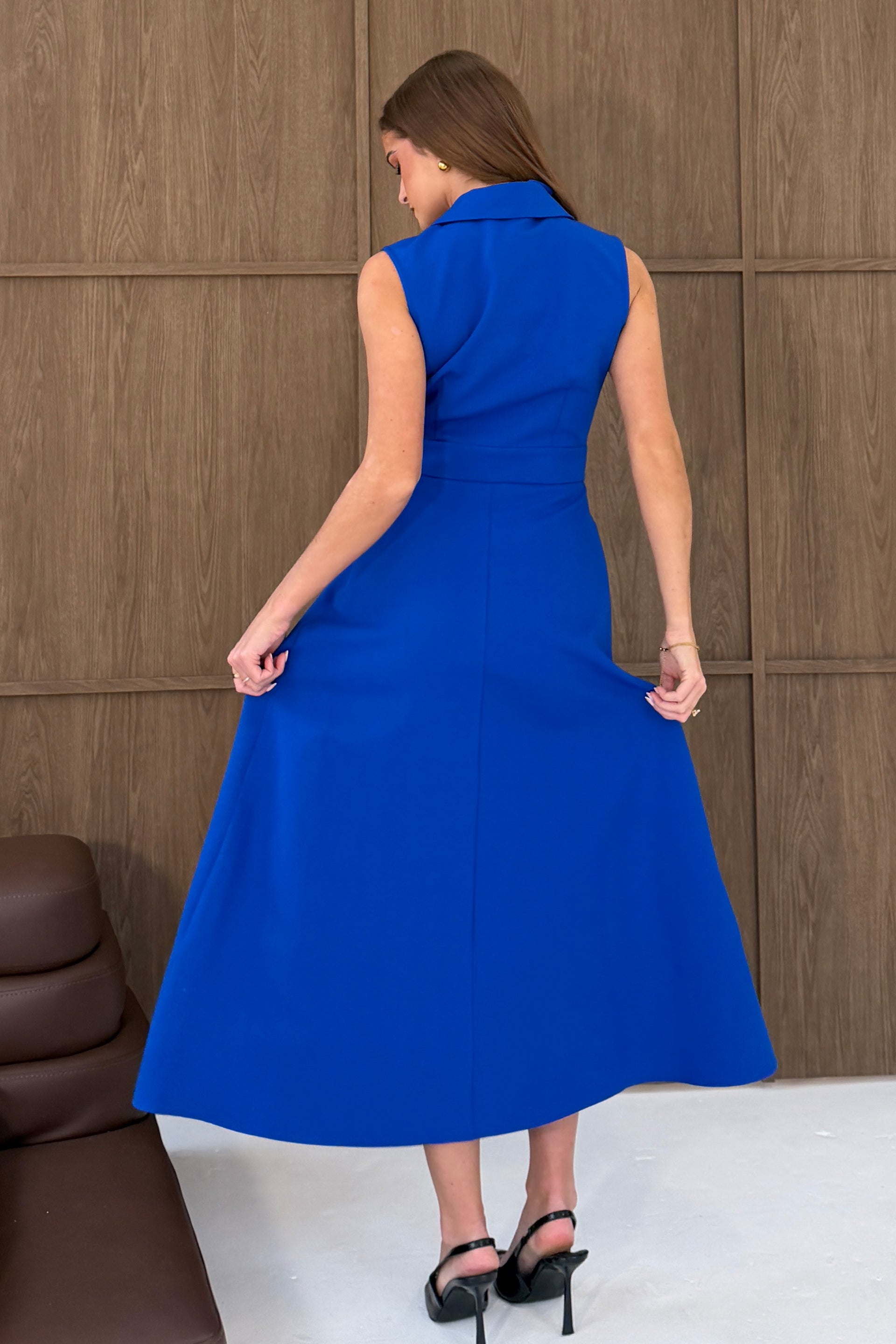 Cameron Collared Tailored Gold Button Shirt Dress Cobalt Girl In Mind Cameron Collared Tailored Gold Button Shirt Dress Cobalt Girl In Mind
