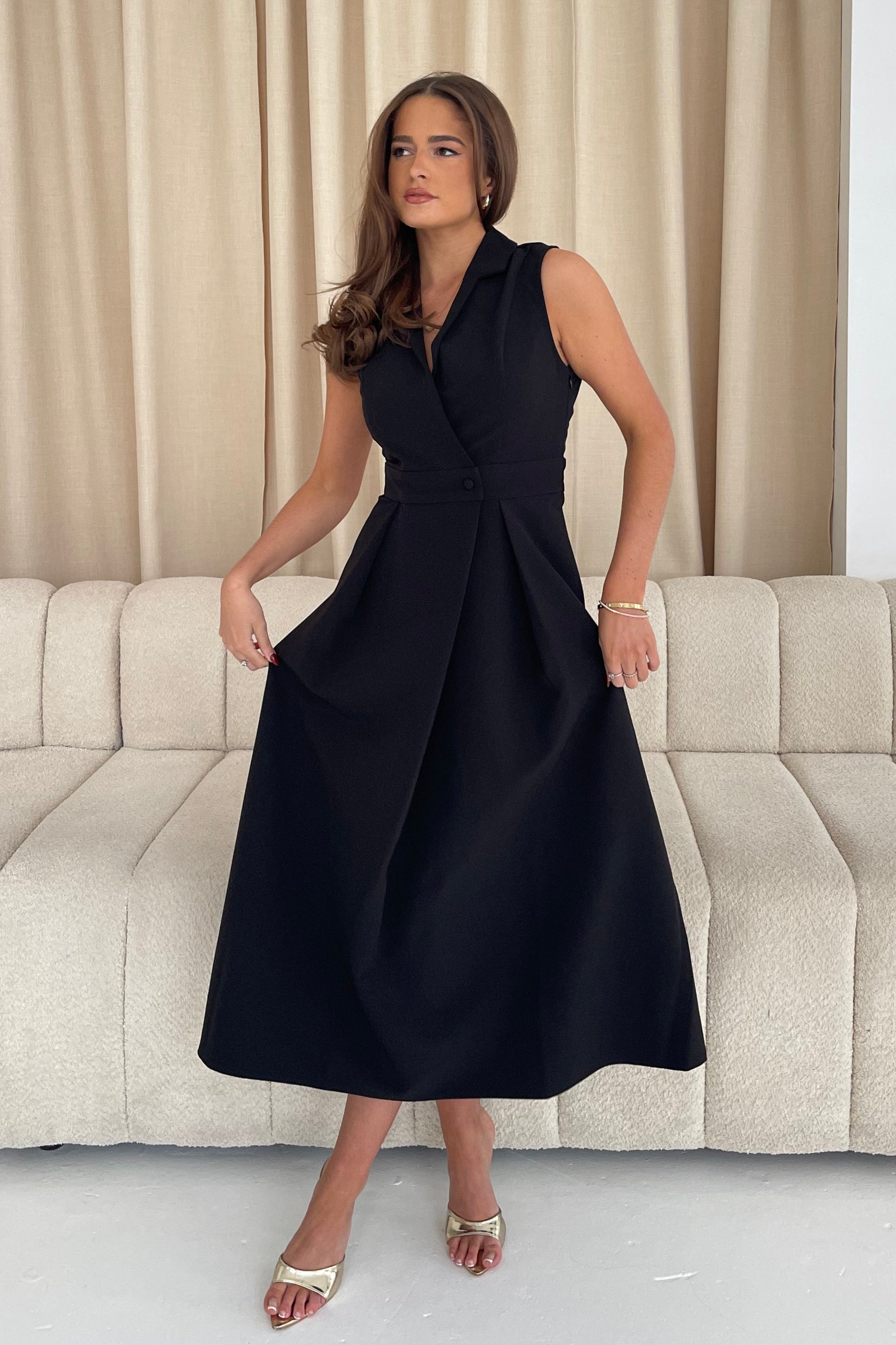 Cameron Collared Tailored Shirt Dress Black – Girl In Mind Cameron Collared Tailored Shirt Dress Black – Girl In Mind