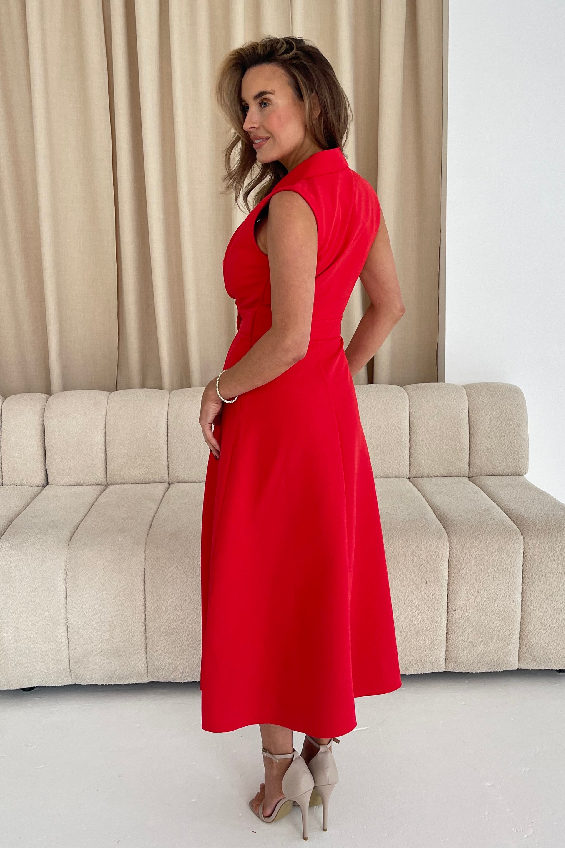 Cameron Collared Tailored Shirt Dress Red – Girl In Mind Cameron Collared Tailored Shirt Dress Red – Girl In Mind