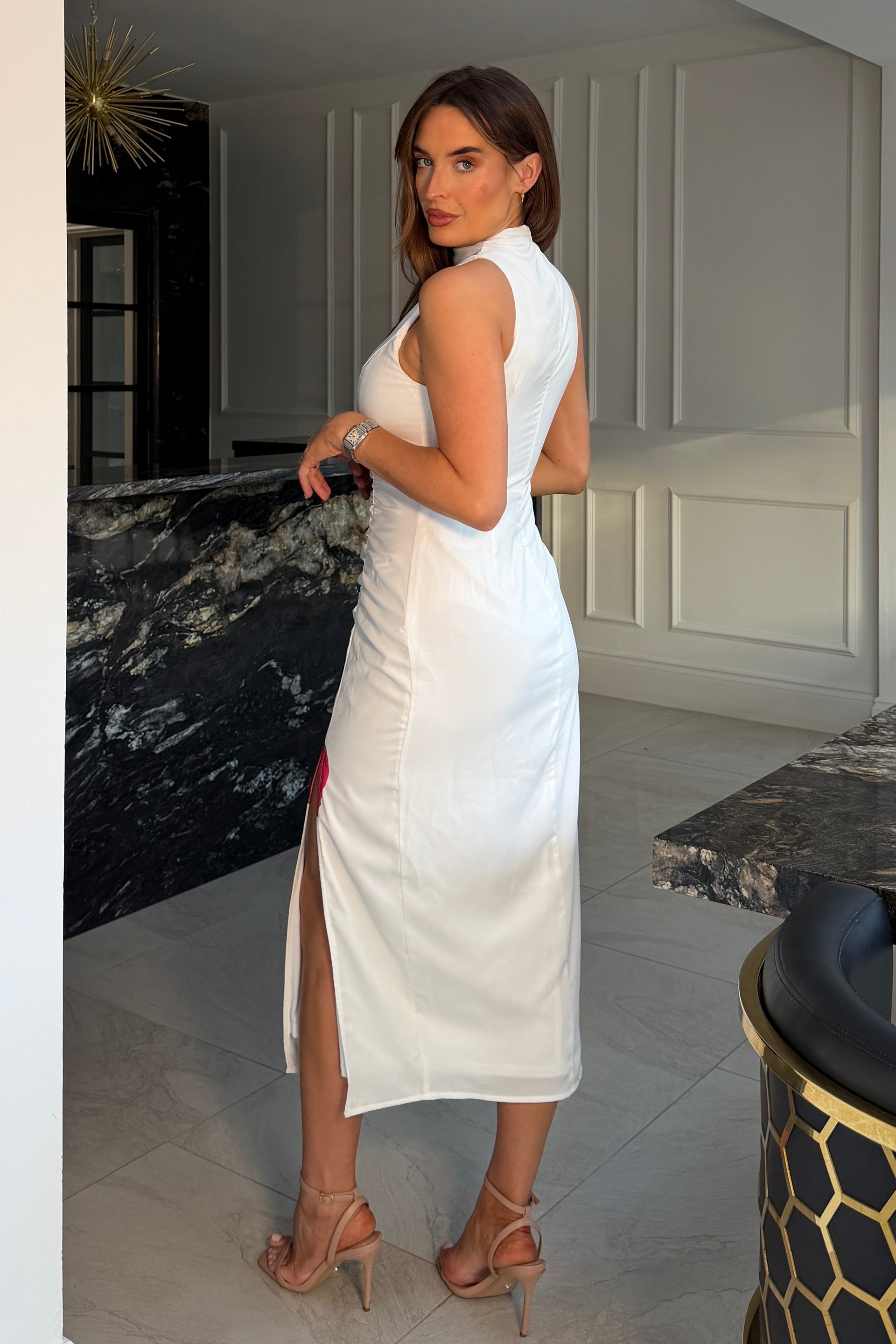 ruched marta dress Ruched Marta Dress in Butter Apres