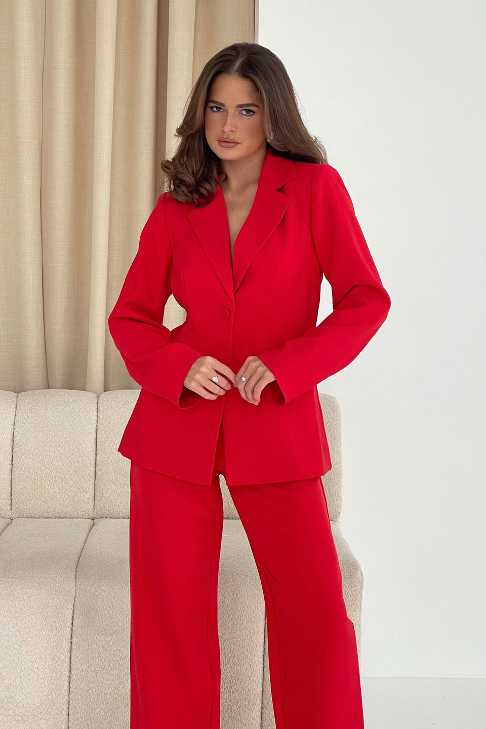 Stevie Classic Fitted Blazer Red