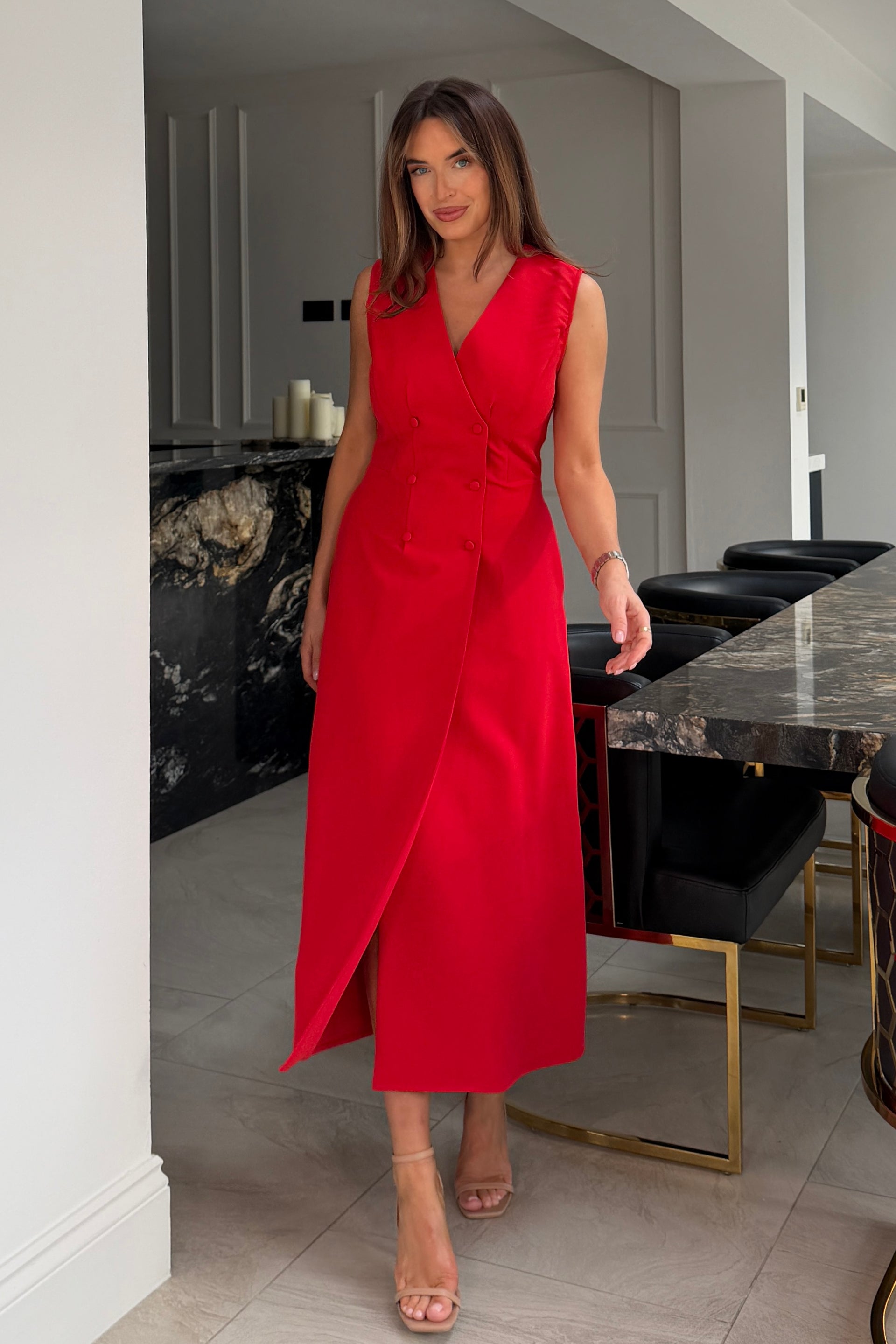 hazel wrap frill midi dress Turn heads in the Hazel Wrap Frill Midi Dress. #ForeverNewStyle