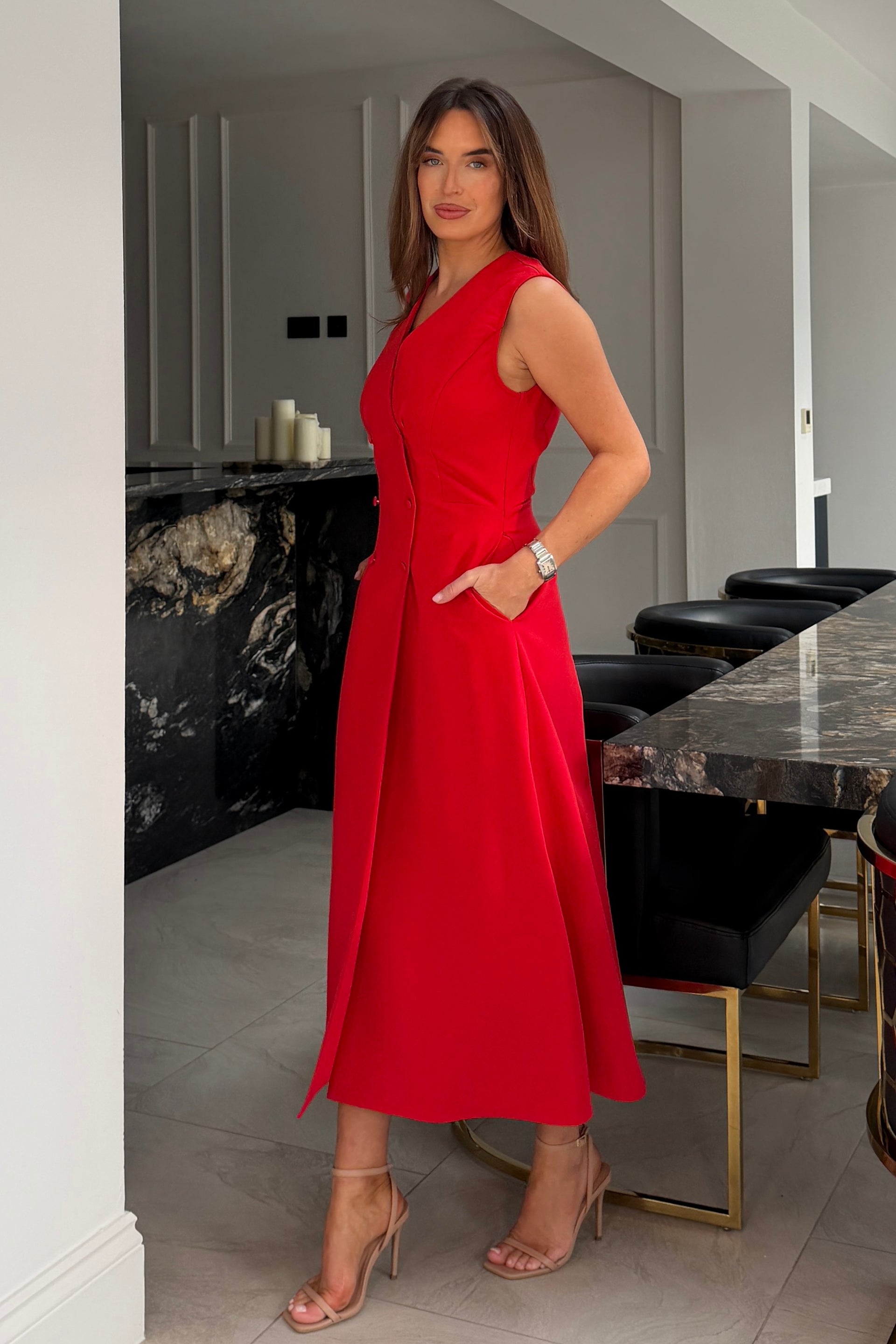 hazel wrap frill midi dress Hazel Blues