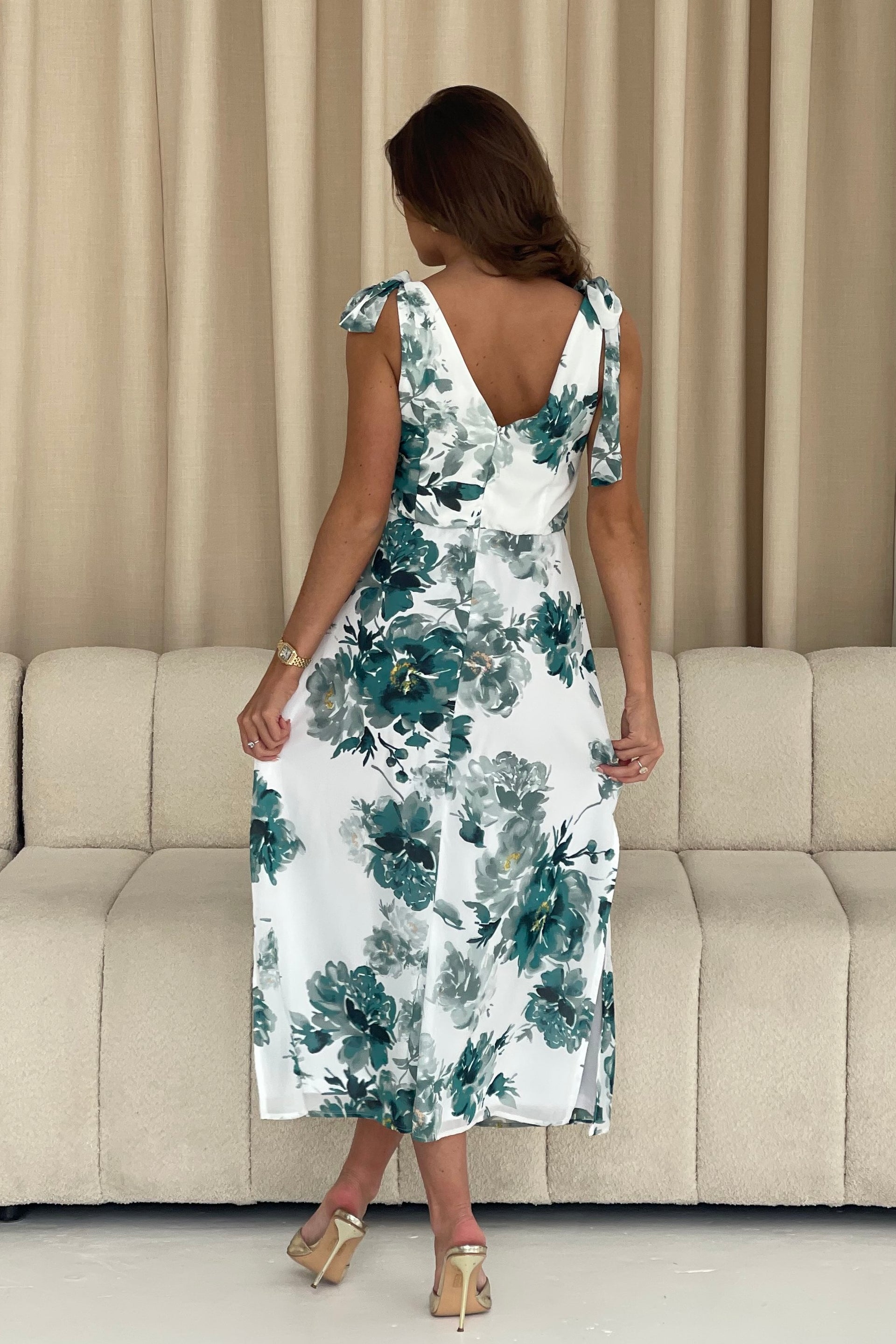 Beverly Green Floral Tie Shoulder Midi Dress Girl In Mind Beverly Green Floral Tie Shoulder Midi Dress Girl In Mind