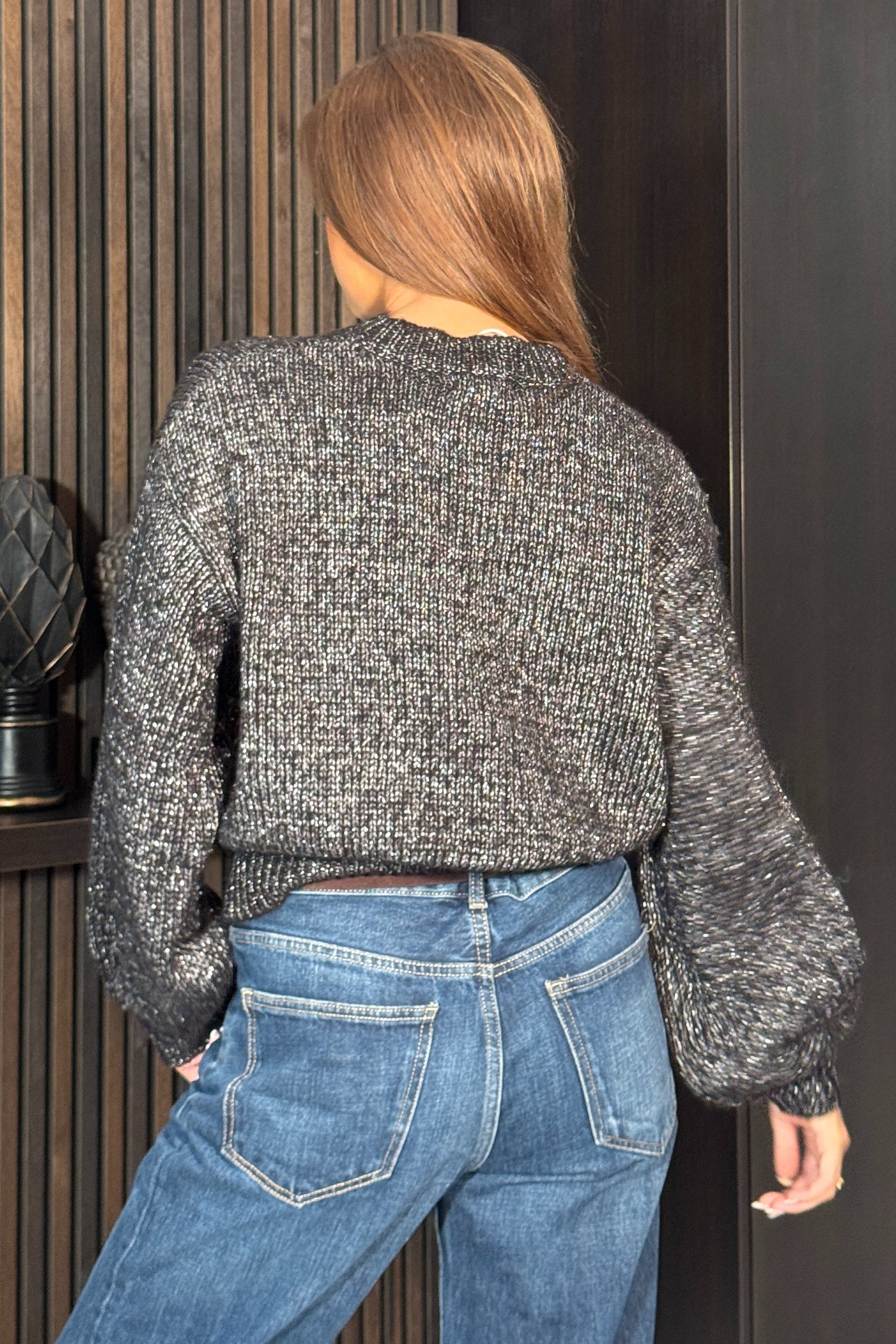 Lunetta Flower Knit Jumper Black