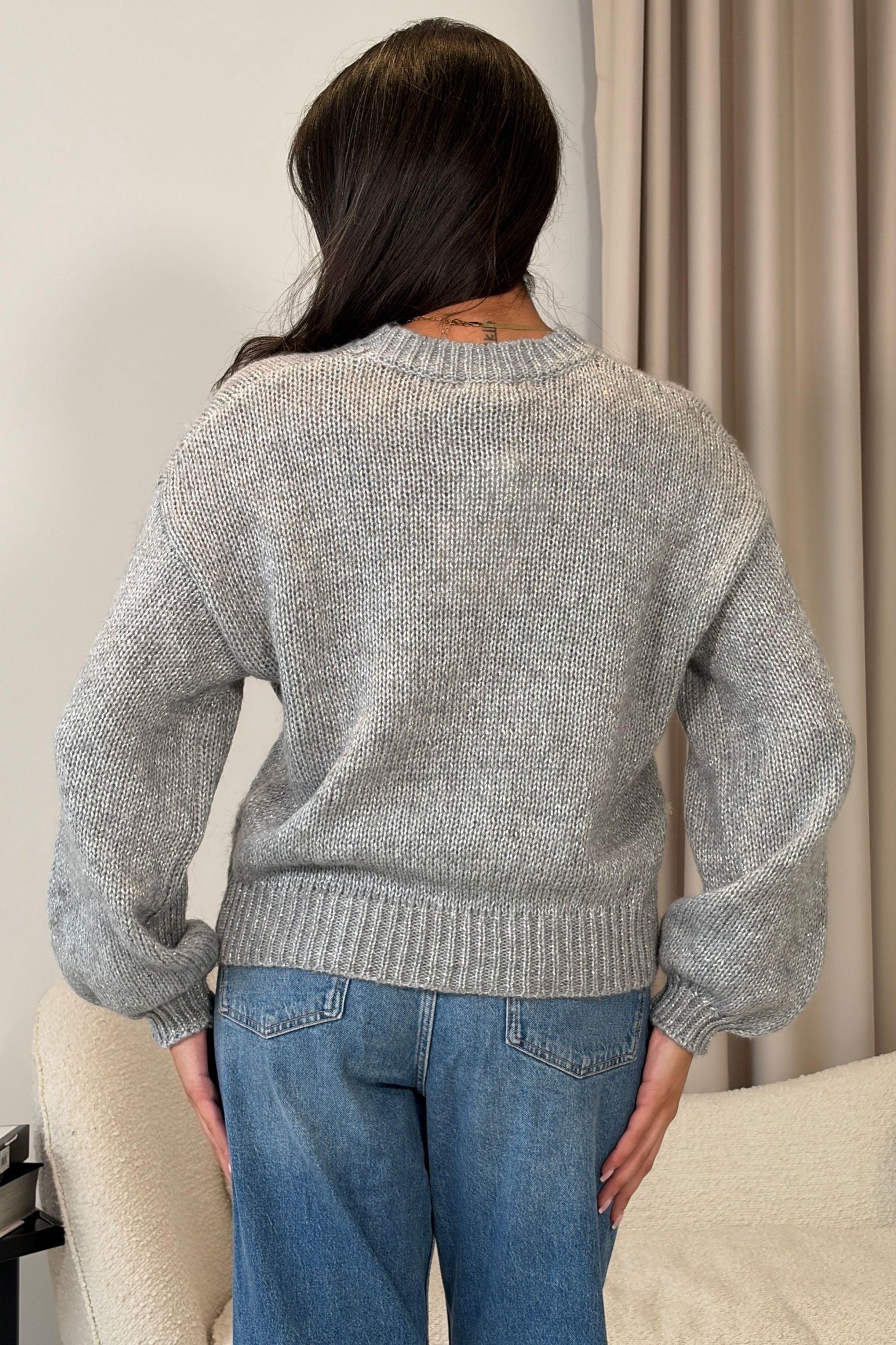 Lirael Heart Knit Jumper Grey