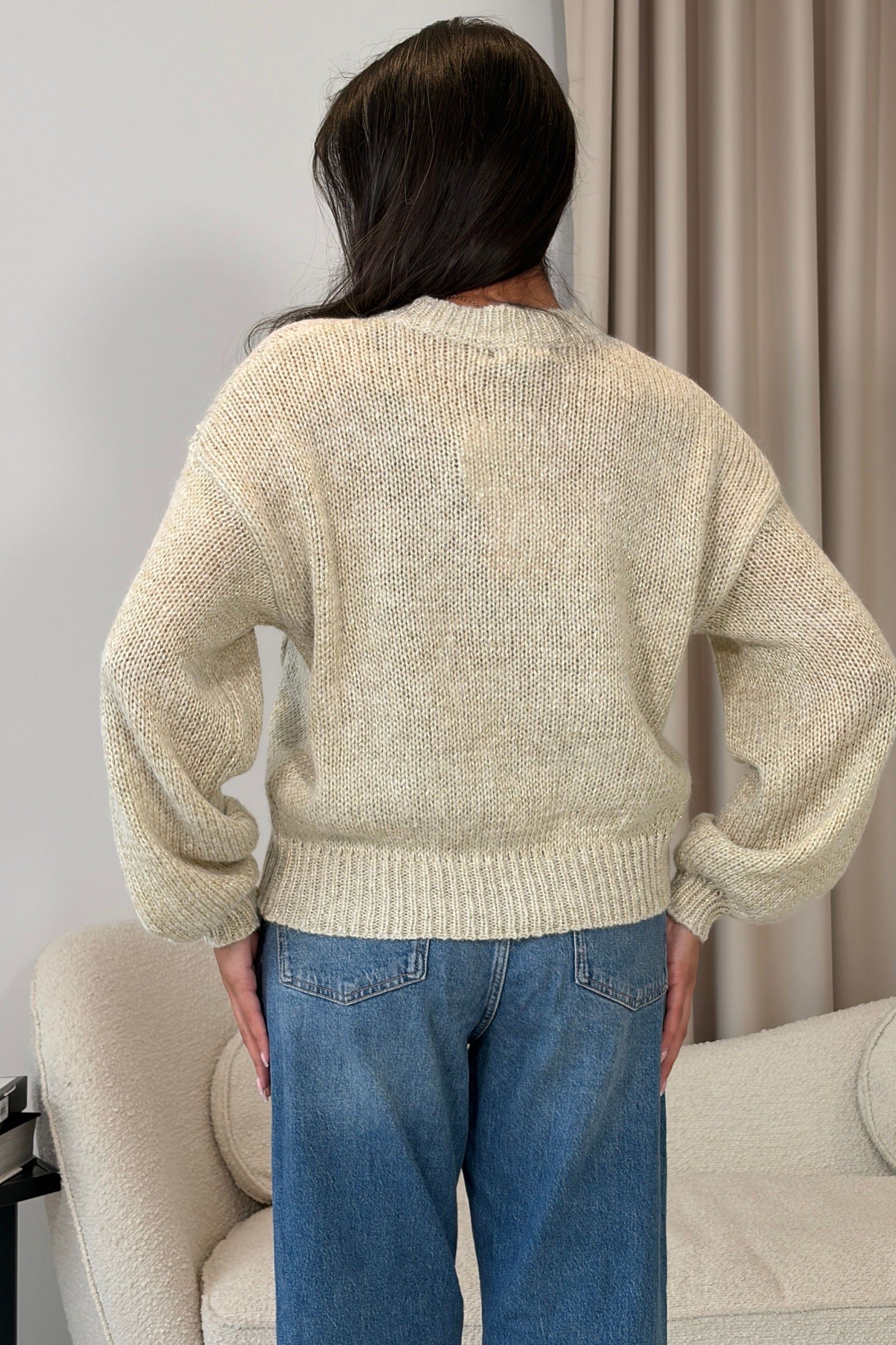 Lirael Heart Knit Jumper Cream