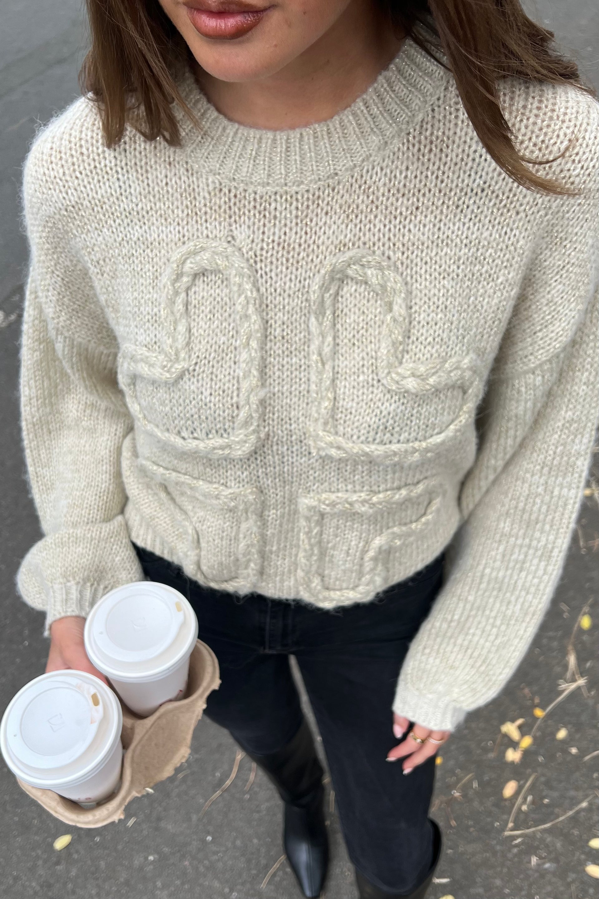 Lirael Heart Knit Jumper Cream