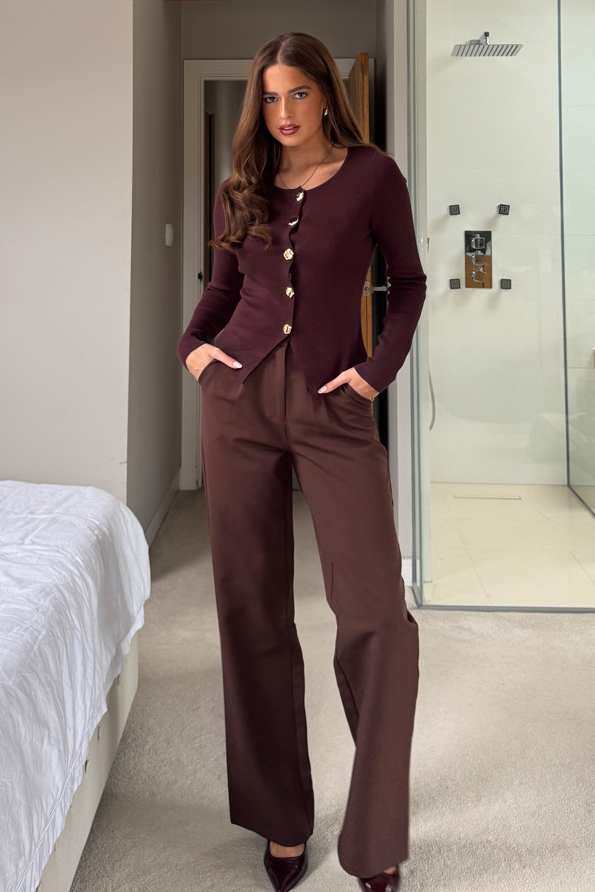Tirza Classic Knitted Waistcoat Chocolate