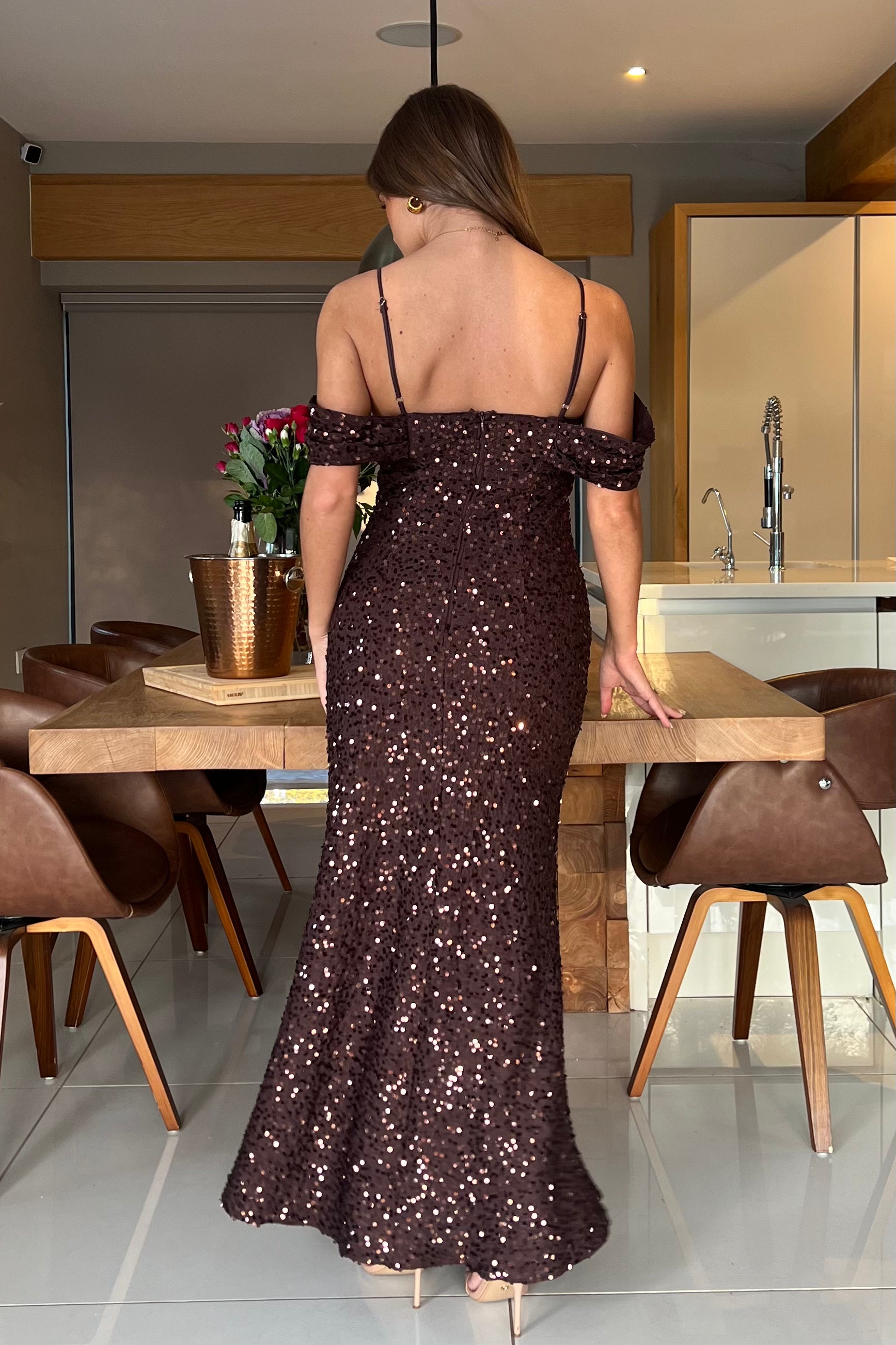 Julia Sequin Maxi Dress Brown Girl In Mind Julia Sequin Maxi Dress Brown Girl In Mind