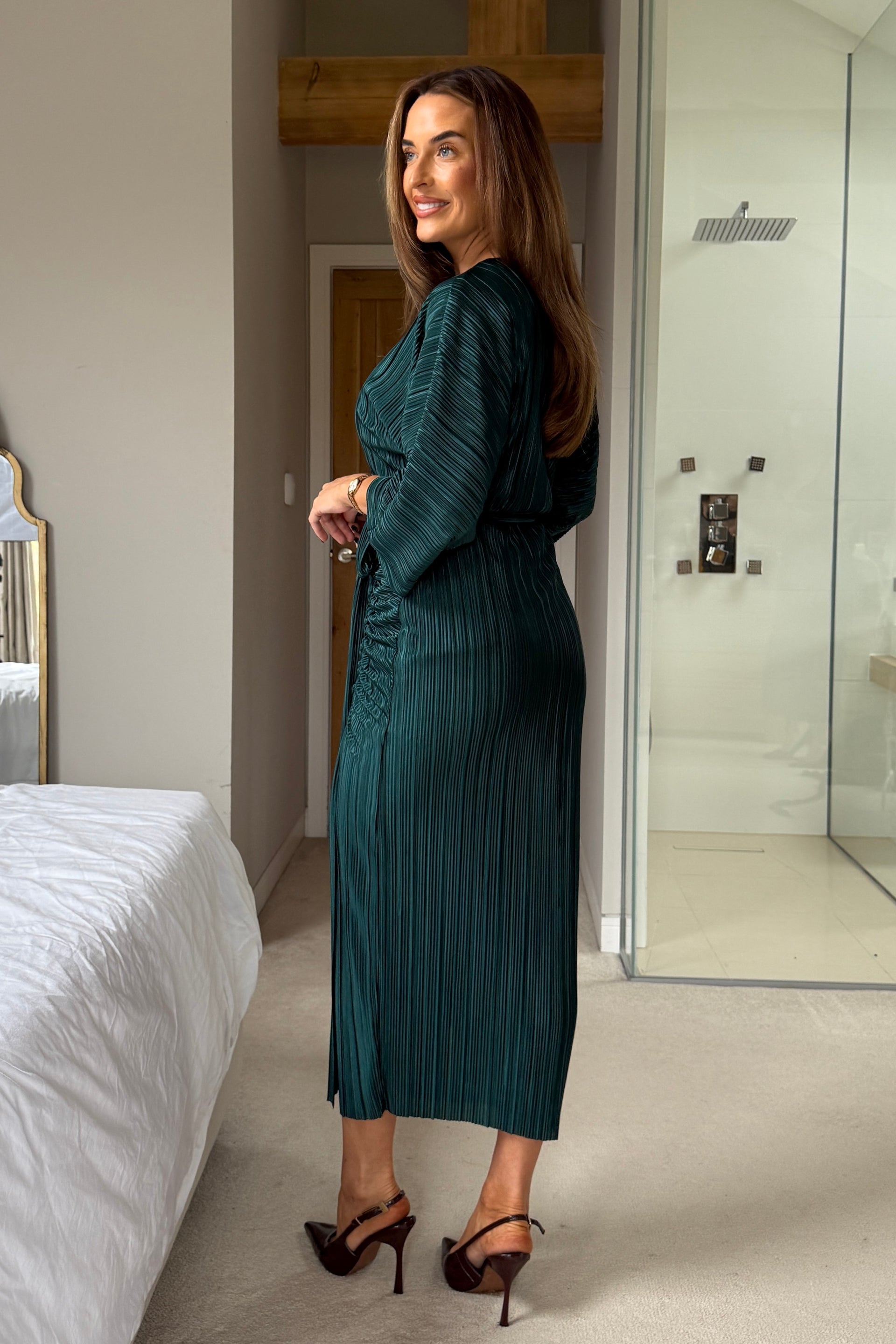 slim fit dress slacks Petal and Pup Santiago Off Shoulder Midi Dress main image 1